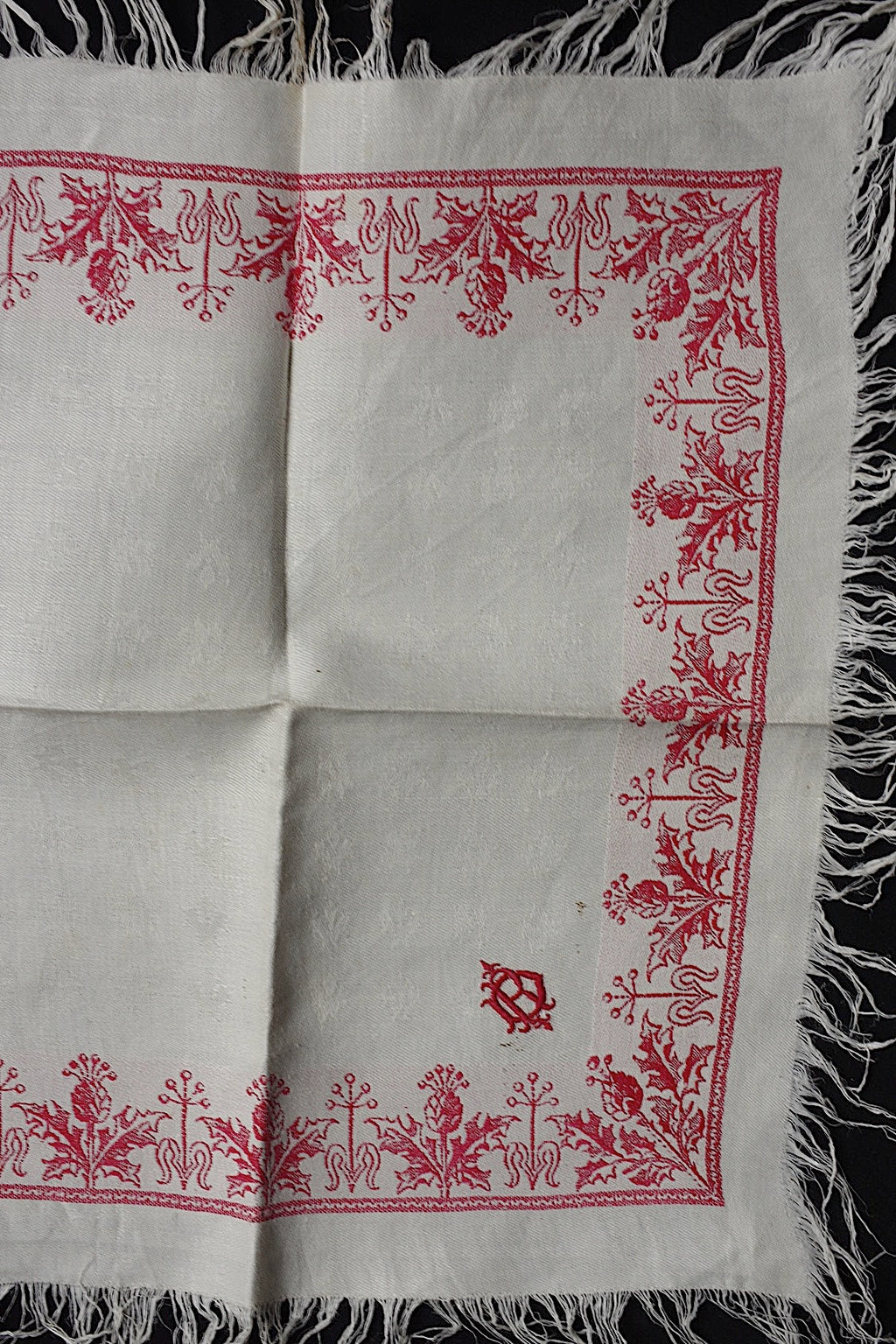 アンティークナプキン　linge de maison ancien　アザミ
