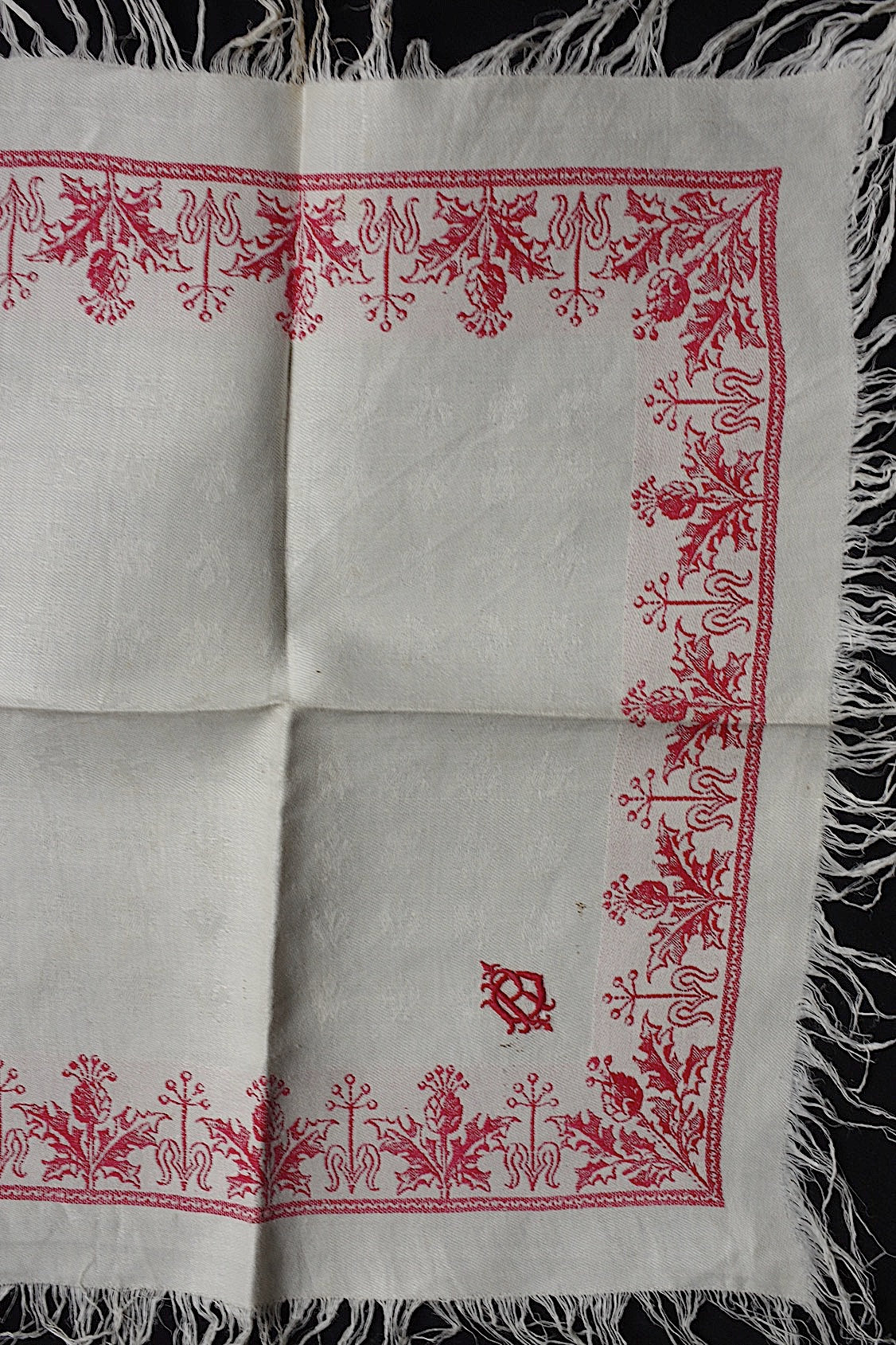 アンティークナプキン　linge de maison ancien　アザミ
