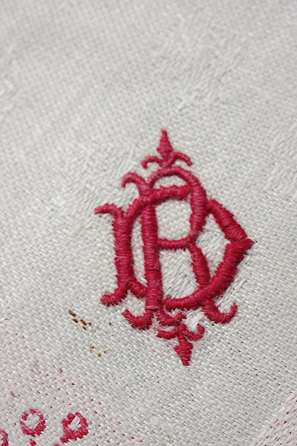 アンティークナプキン　linge de maison ancien　アザミ