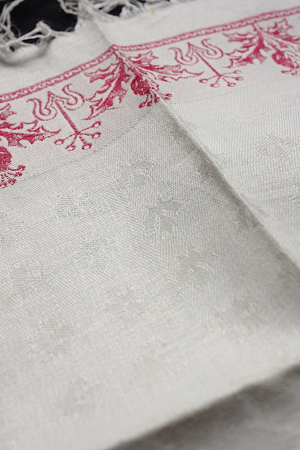 アンティークナプキン　linge de maison ancien　アザミ