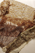 Dentelle ancienne, chutes de dentelle dorée