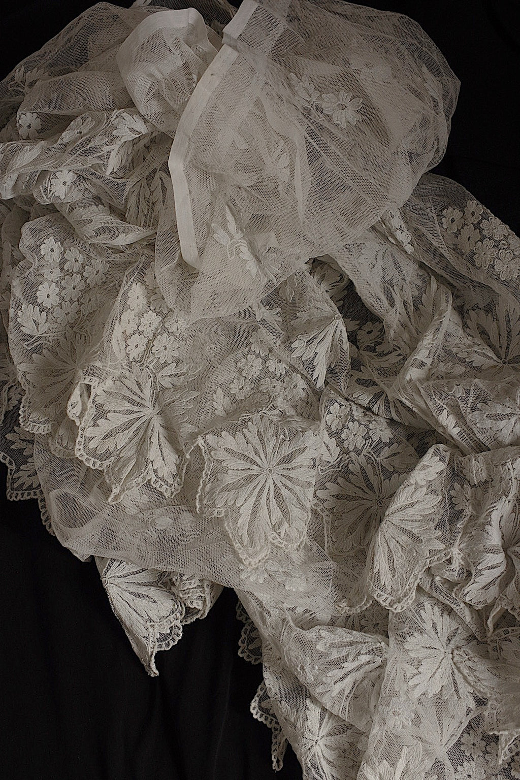 Antique lace, old lace, antique chemise skirt