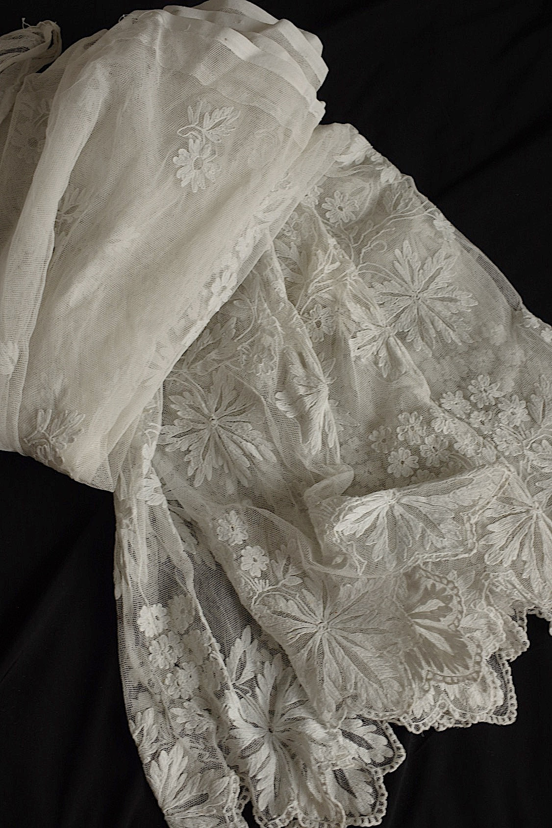 Antique lace, old lace, antique chemise skirt