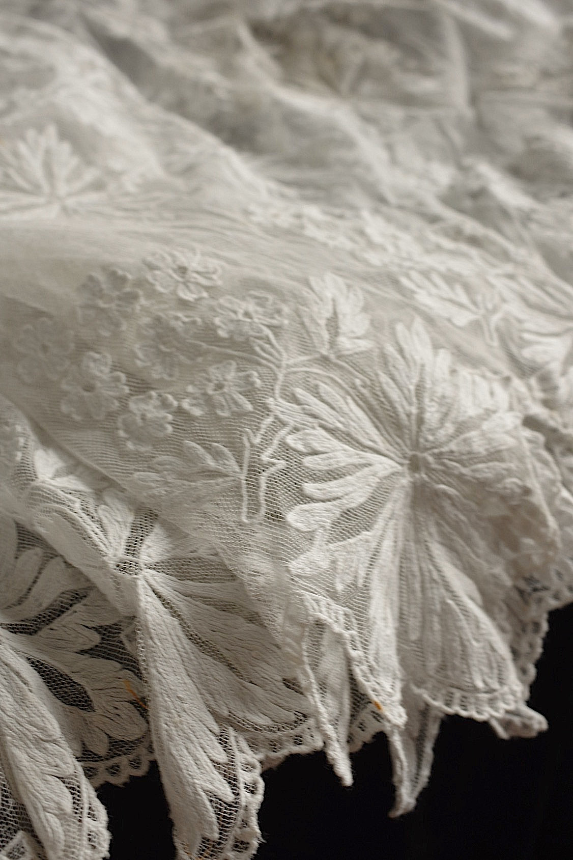 Antique lace, old lace, antique chemise skirt