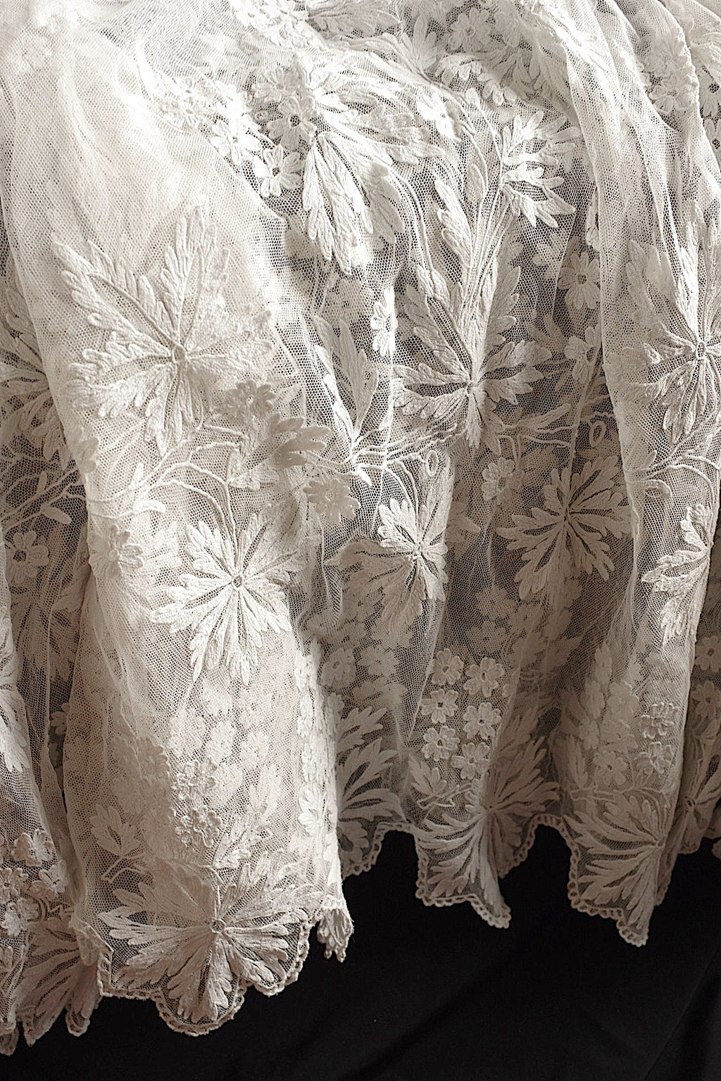 Antique lace, old lace, antique chemise skirt