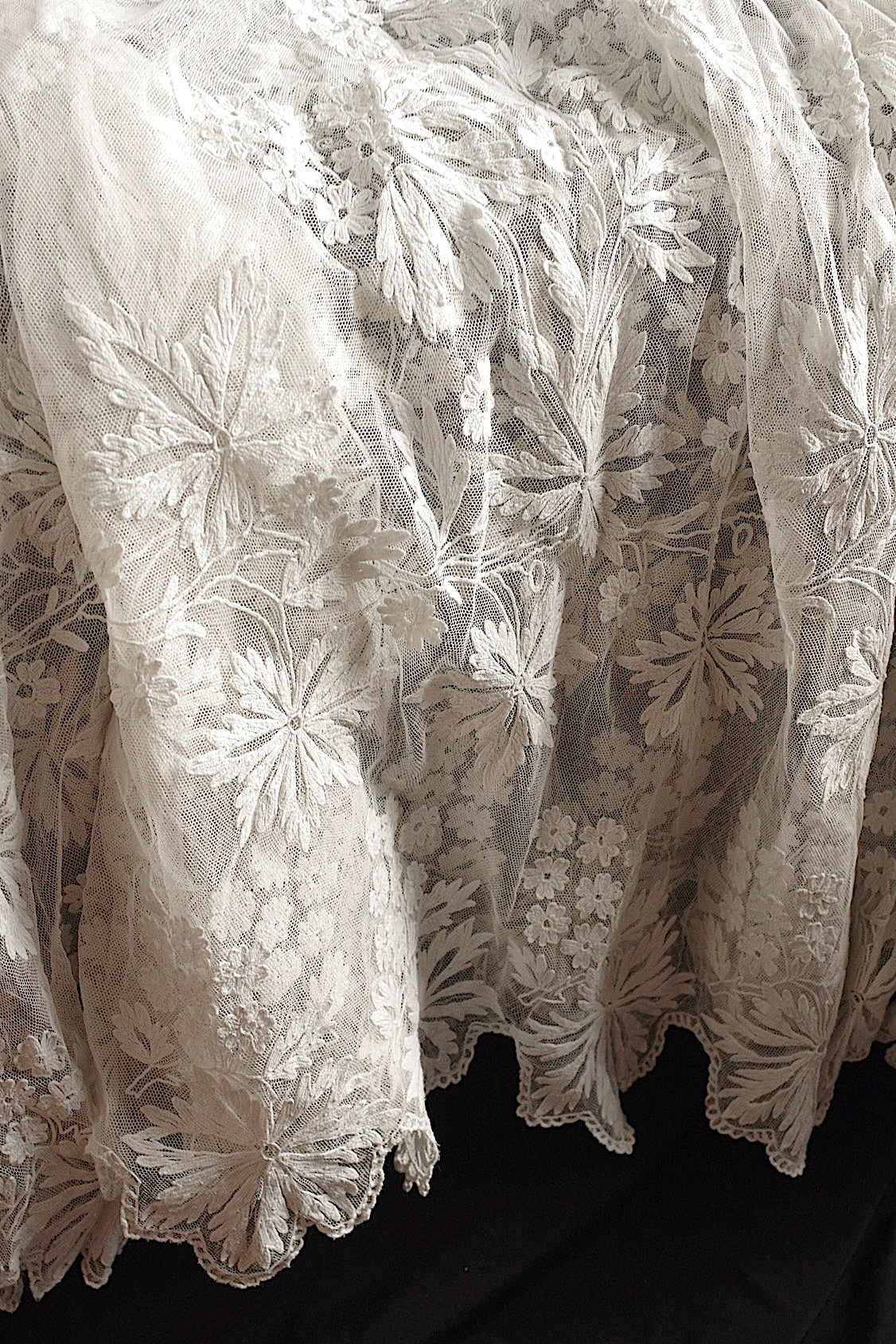 Antique lace, old lace, antique chemise skirt
