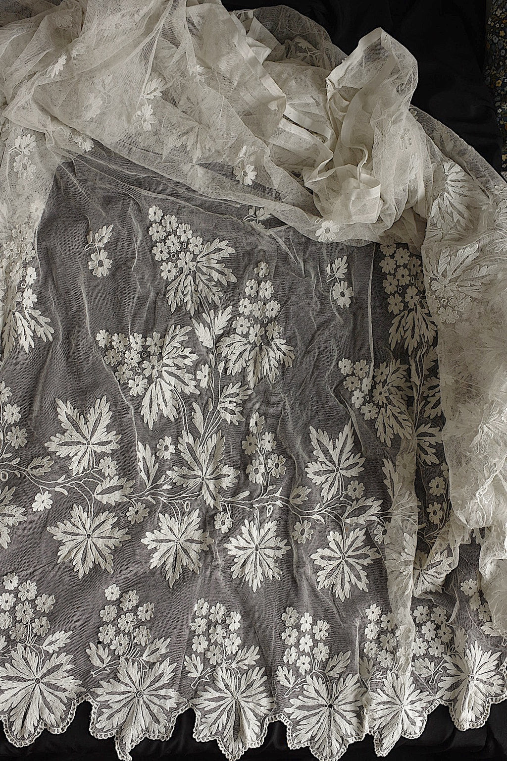 Antique lace, old lace, antique chemise skirt