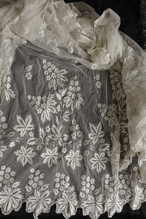 Antique lace, old lace, antique chemise skirt