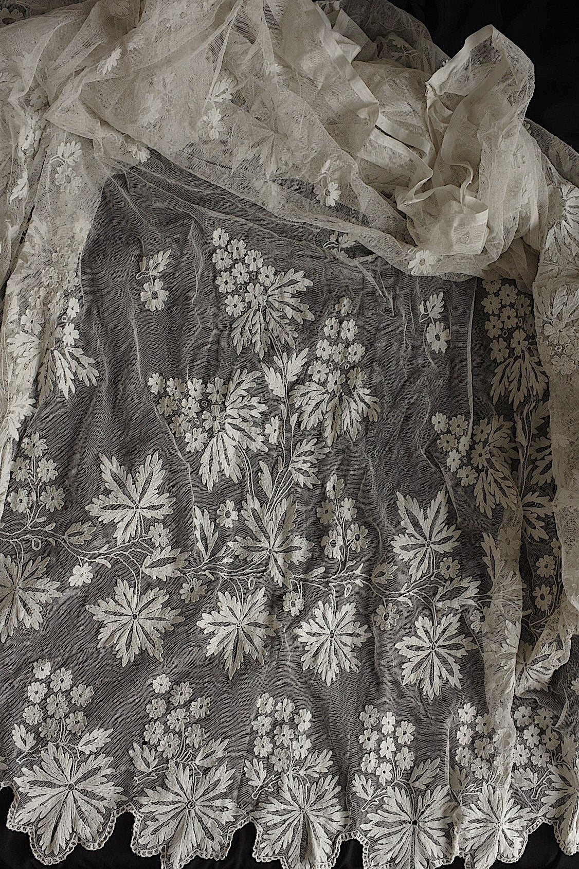 Antique lace, old lace, antique chemise skirt