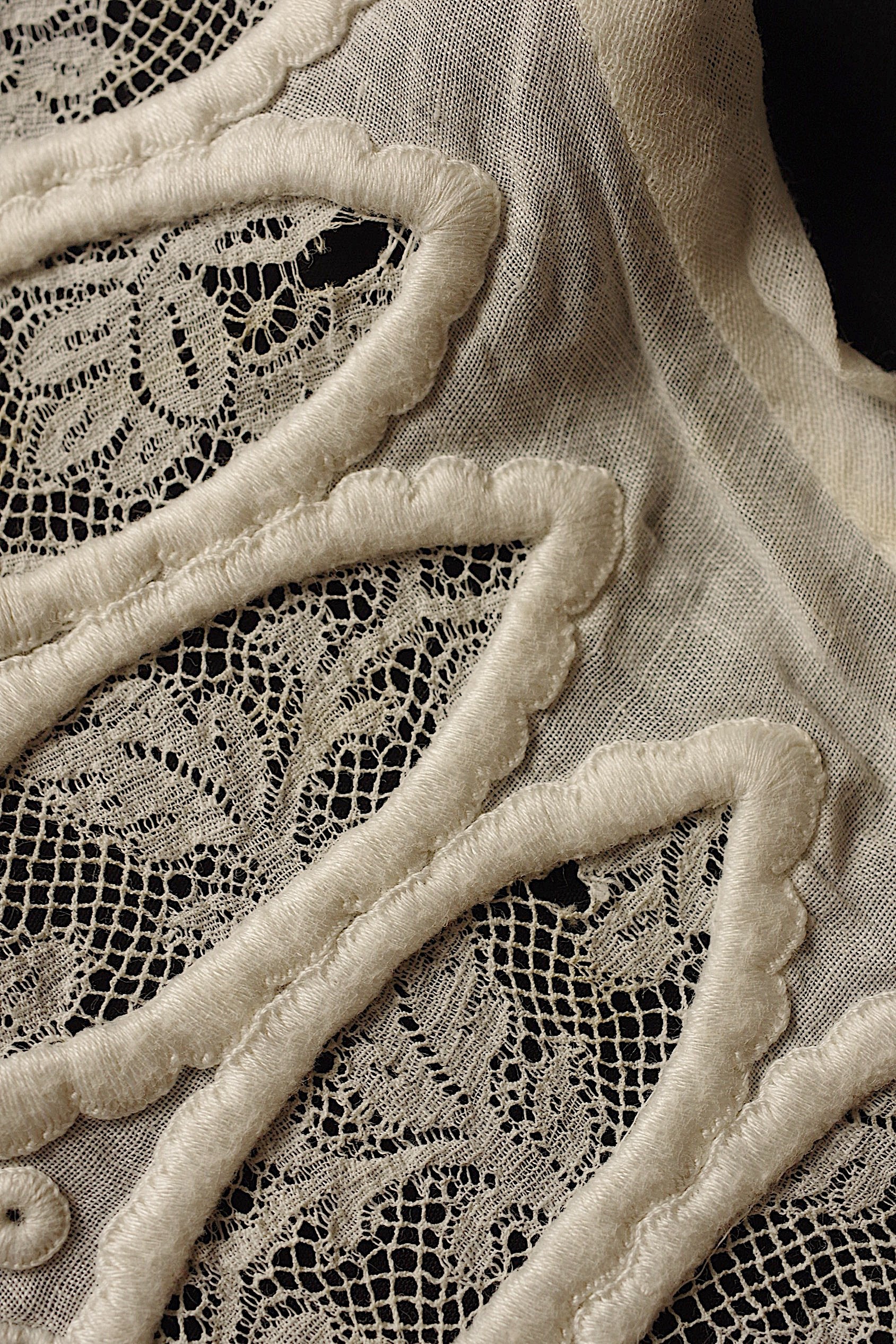 アンティークレース dentelle ancienne 刺繍小さめ襟
