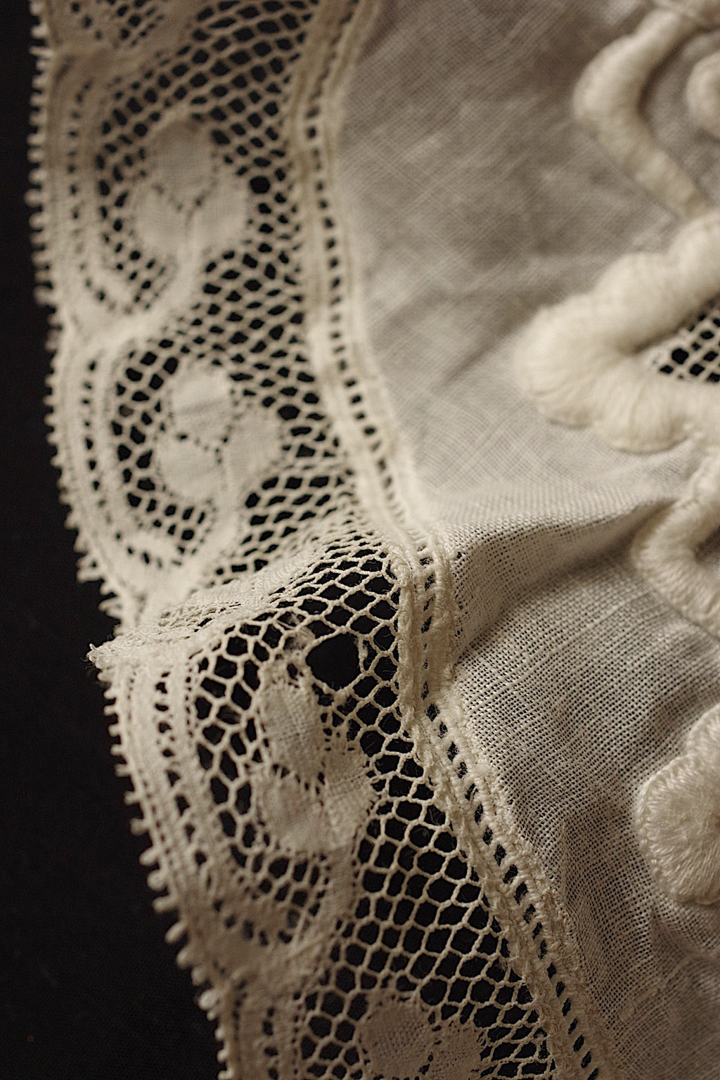 アンティークレース dentelle ancienne 刺繍小さめ襟