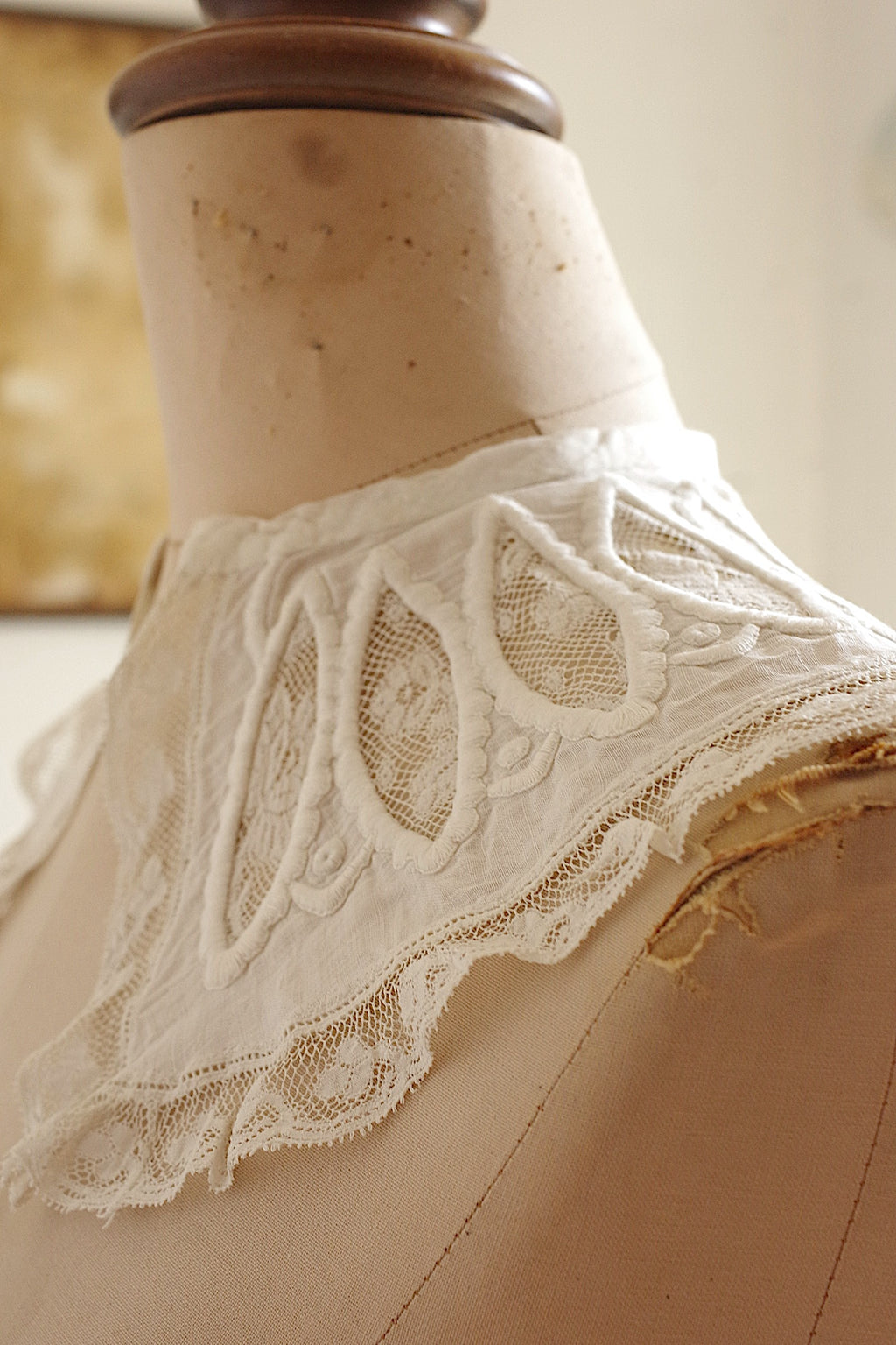 アンティークレース dentelle ancienne 刺繍小さめ襟