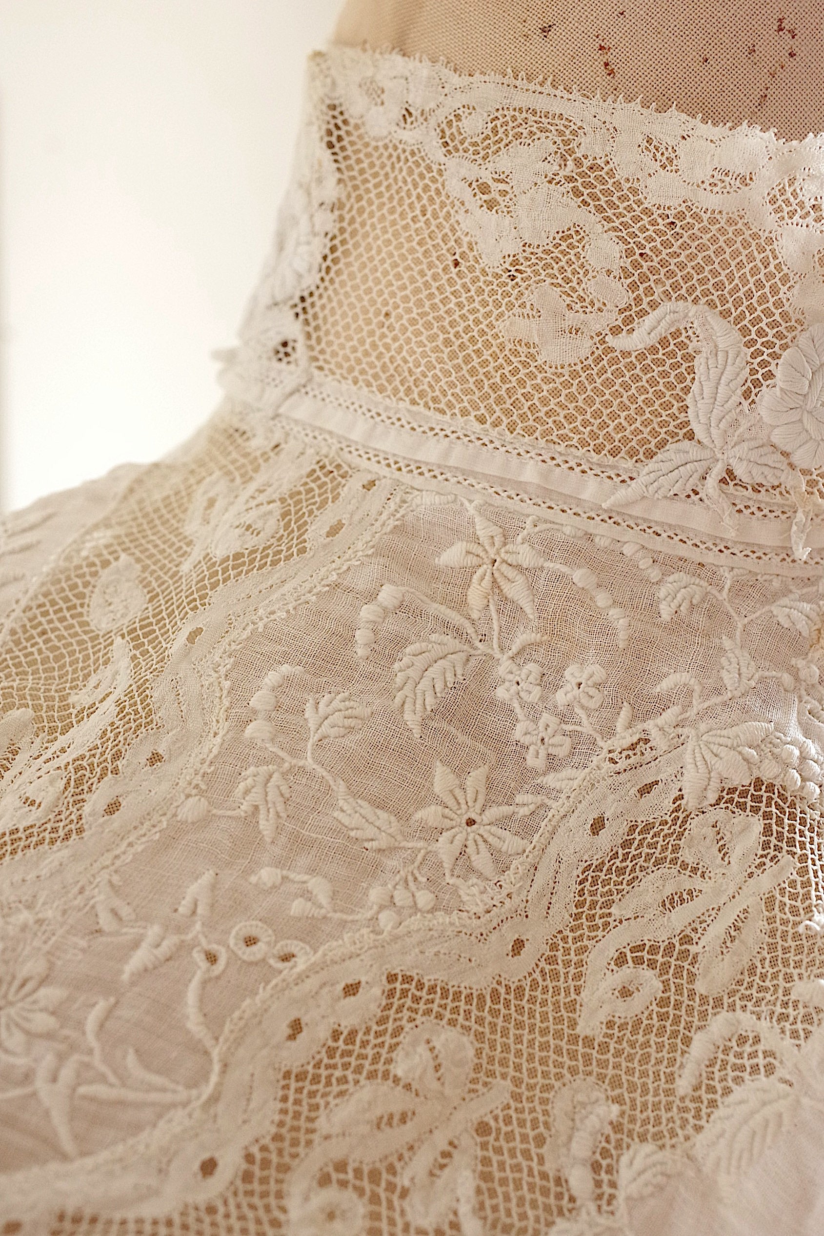 アンティークレース dentelle ancienne　刺繍襟