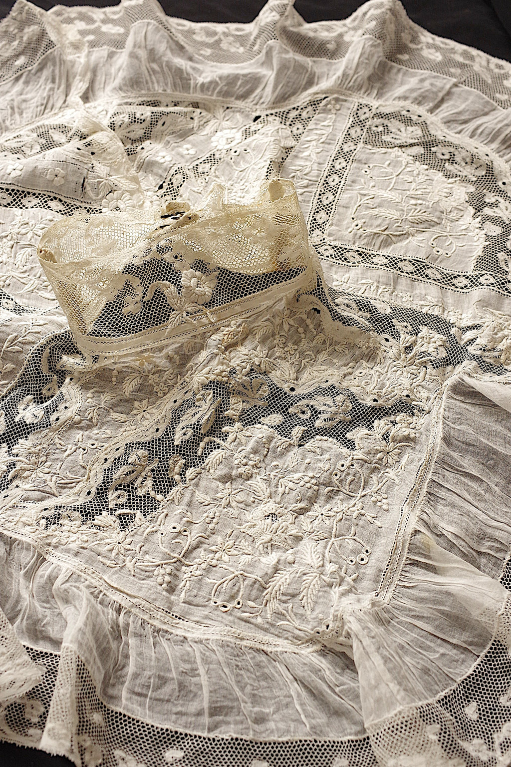 アンティークレース dentelle ancienne　刺繍襟