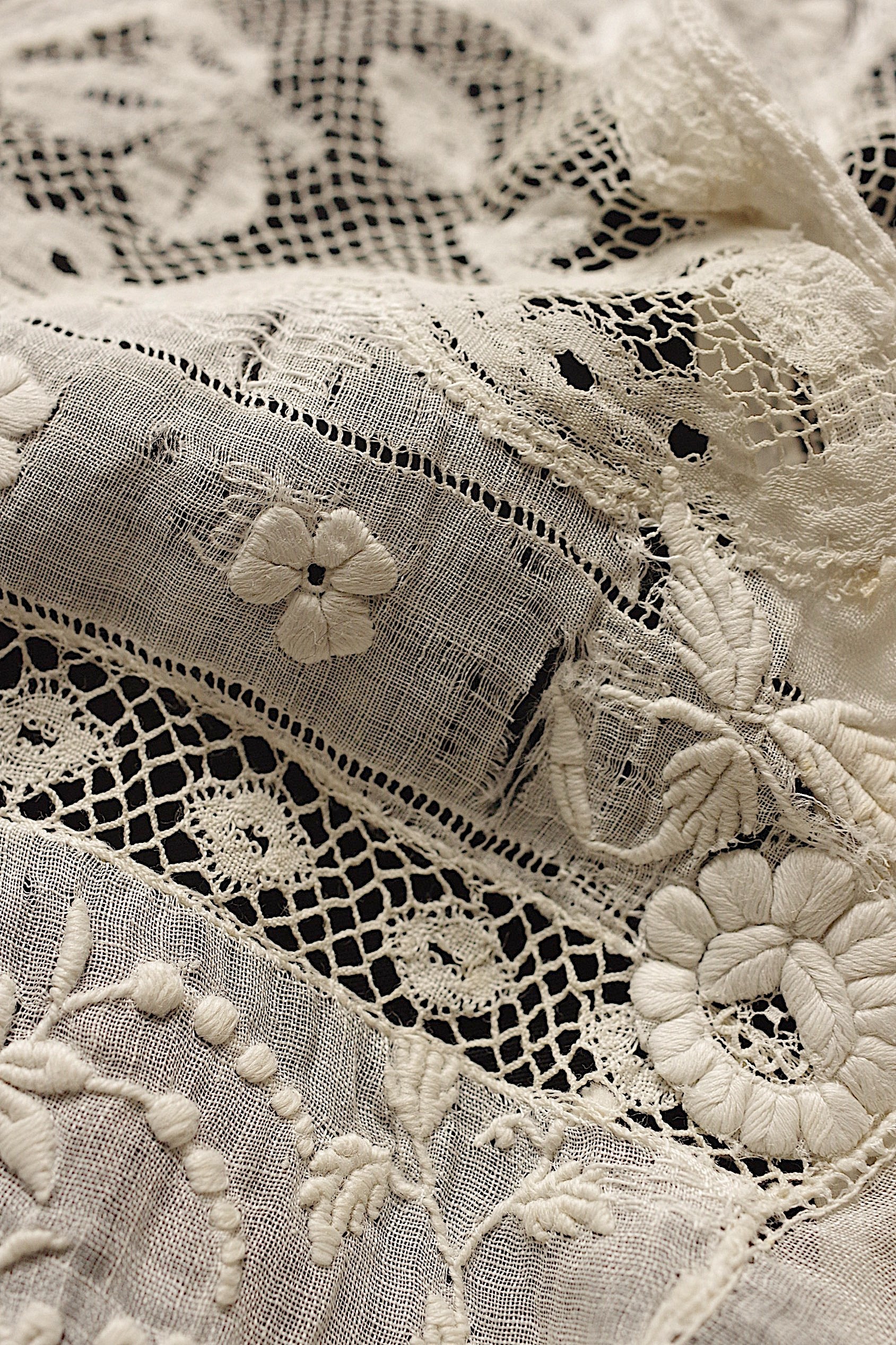 アンティークレース dentelle ancienne　刺繍襟