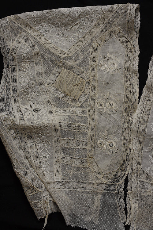アンティークレース dentelle ancienne　刺繍ハギレ
