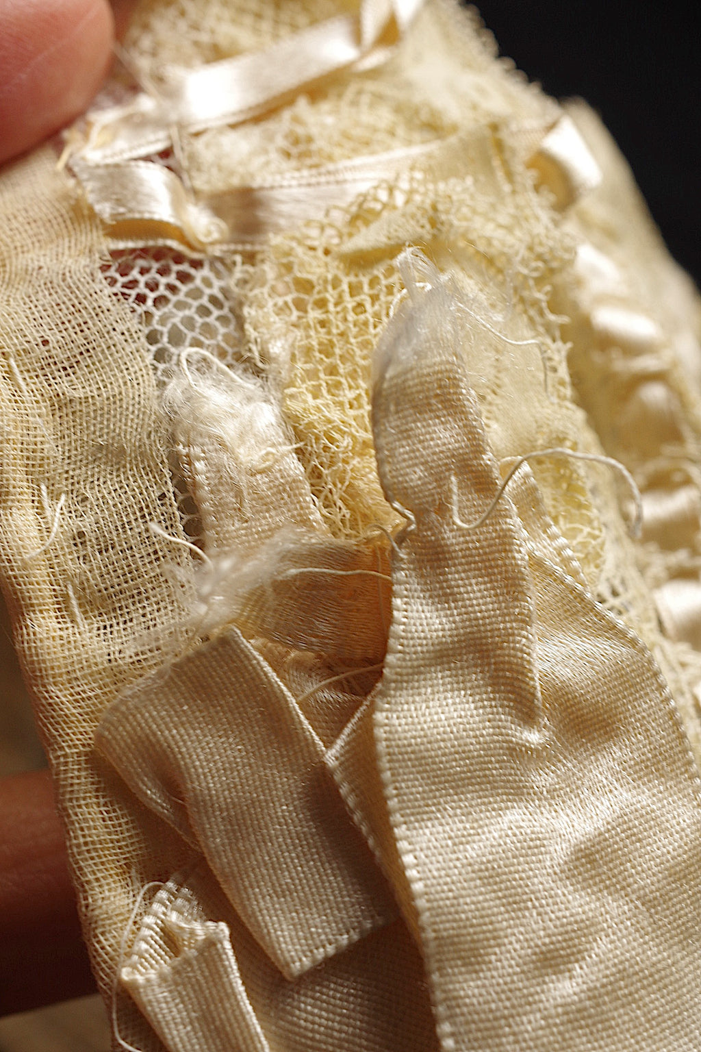 アンティークレース dentelle ancienne　ボネ　bebe1