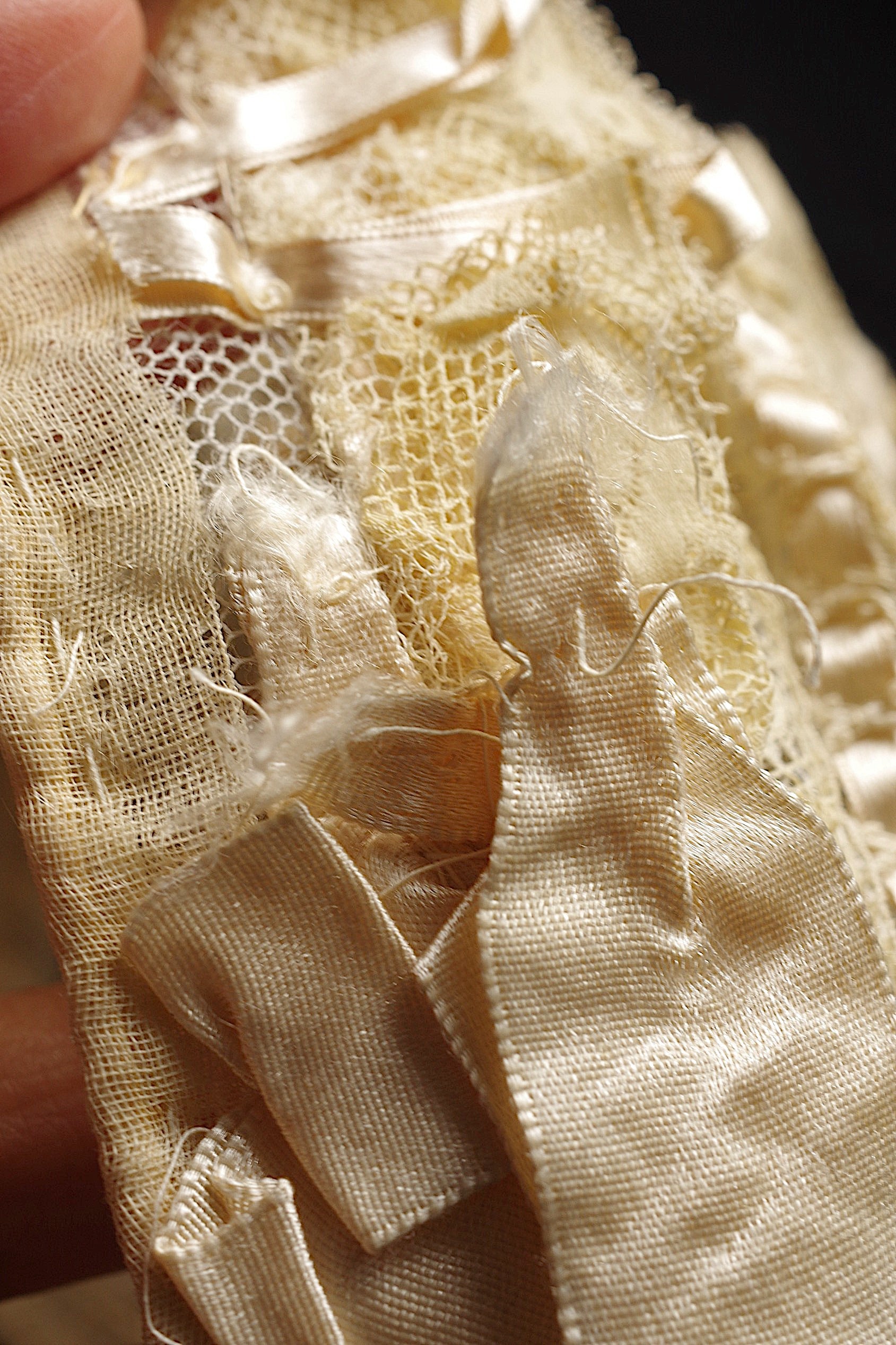 アンティークレース dentelle ancienne　ボネ　bebe1