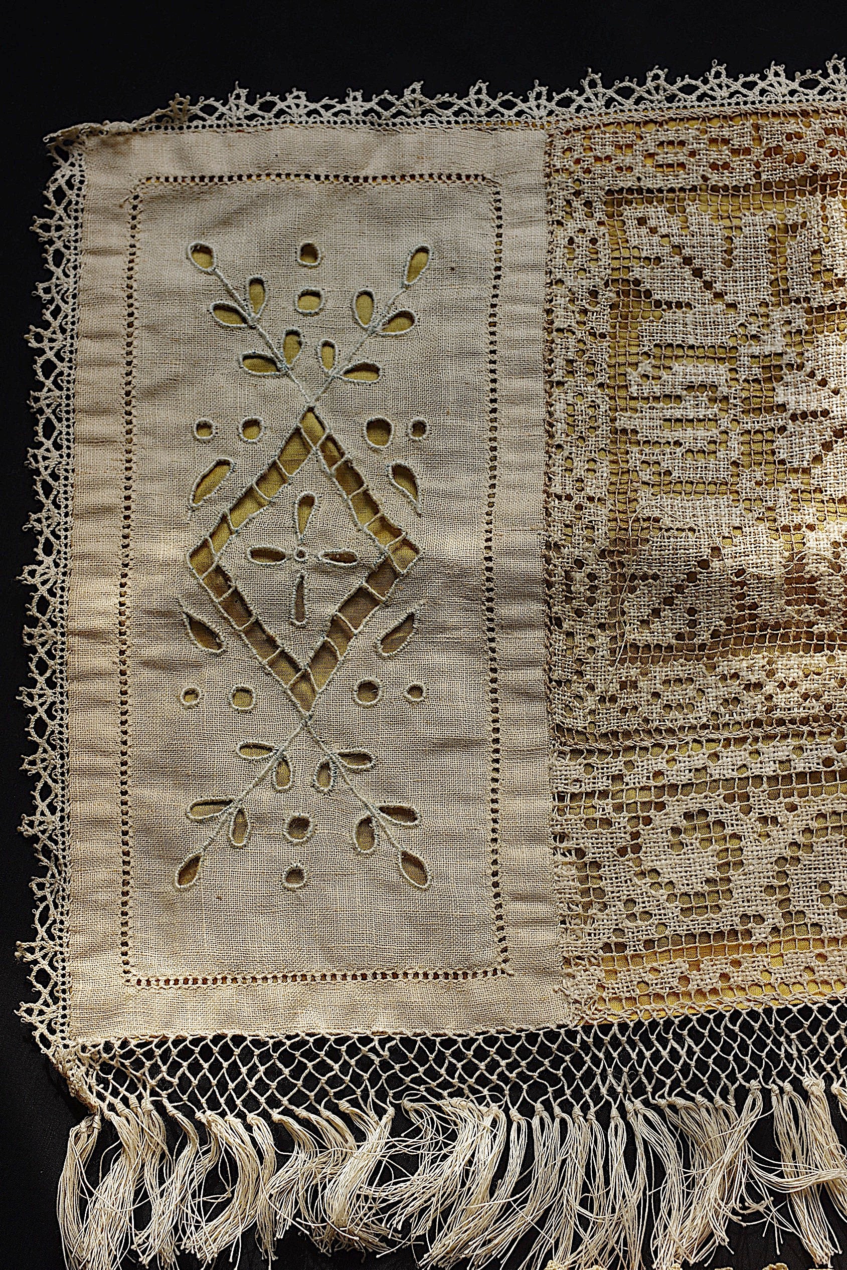 アンティークレース dentelle ancienne　フィレレース　2点