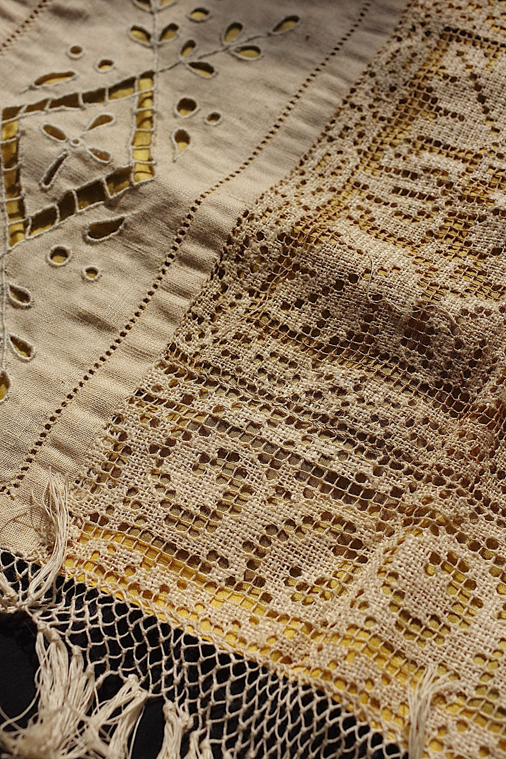 アンティークレース dentelle ancienne　フィレレース　2点