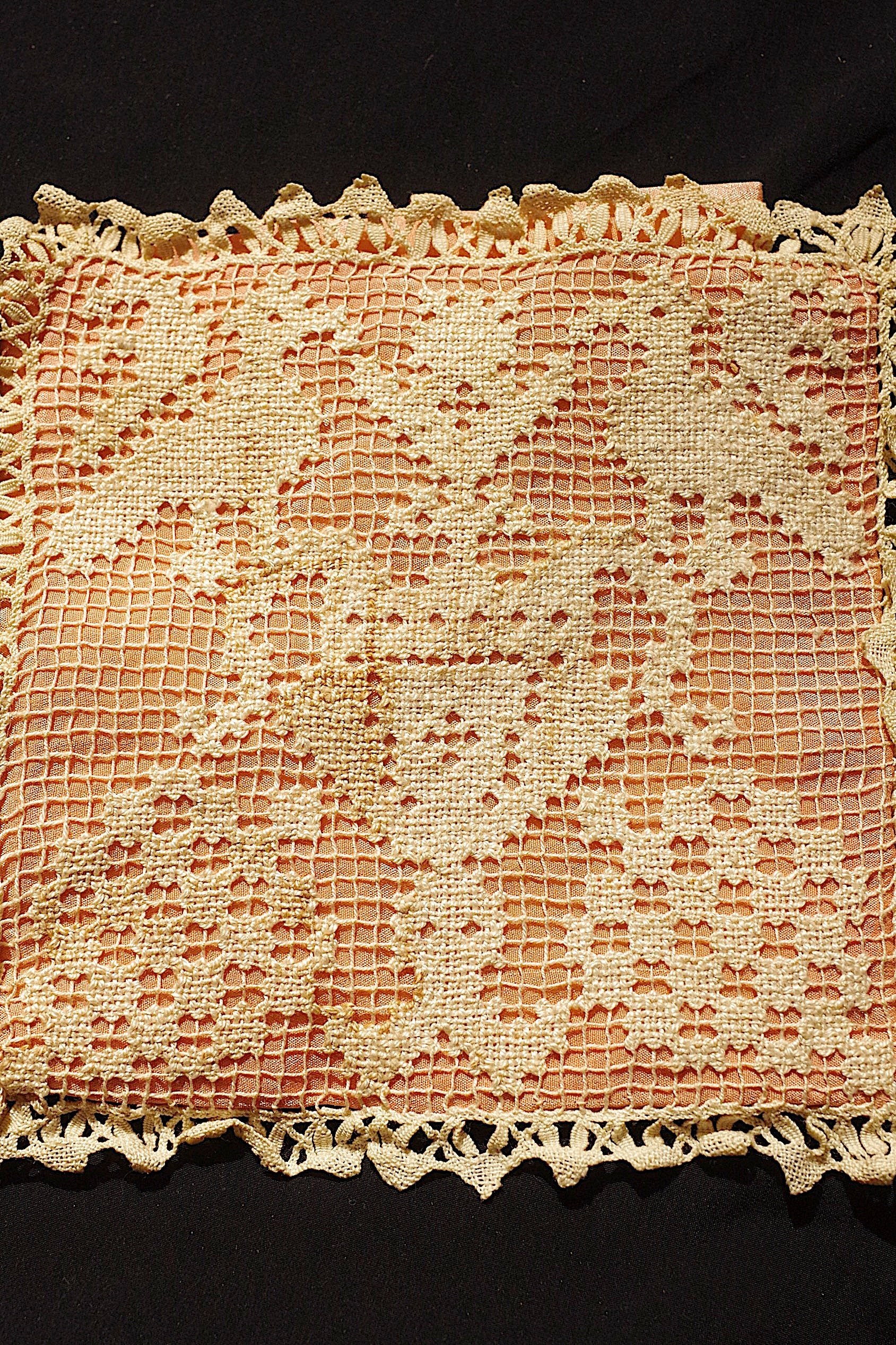 アンティークレース dentelle ancienne　フィレレース　2点