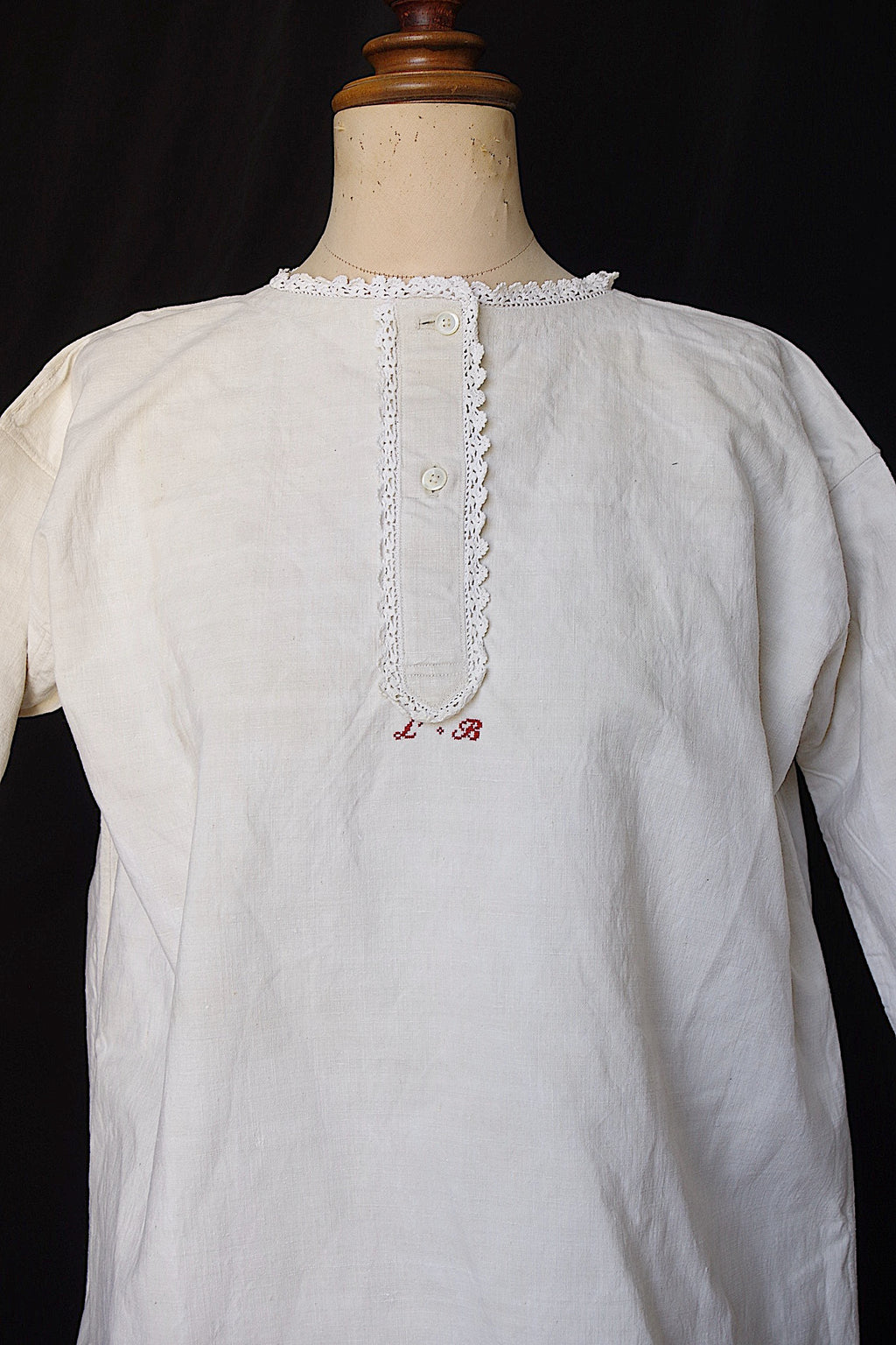 アンティークワンピース　vêtement antique dress リネン
