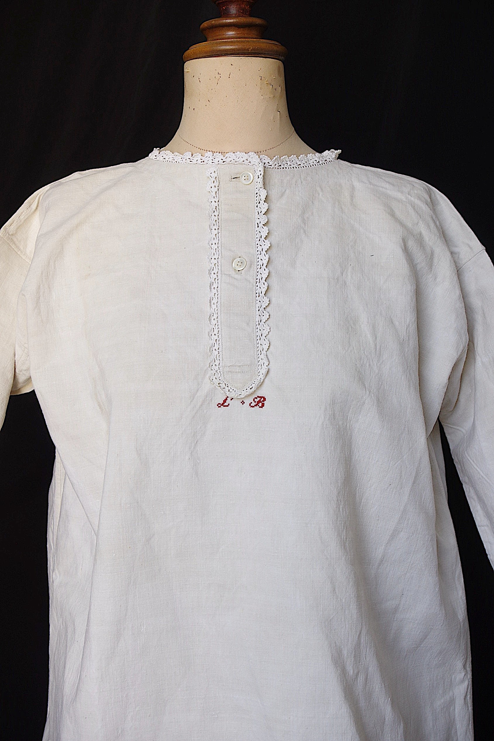 アンティークワンピース　vêtement antique dress リネン