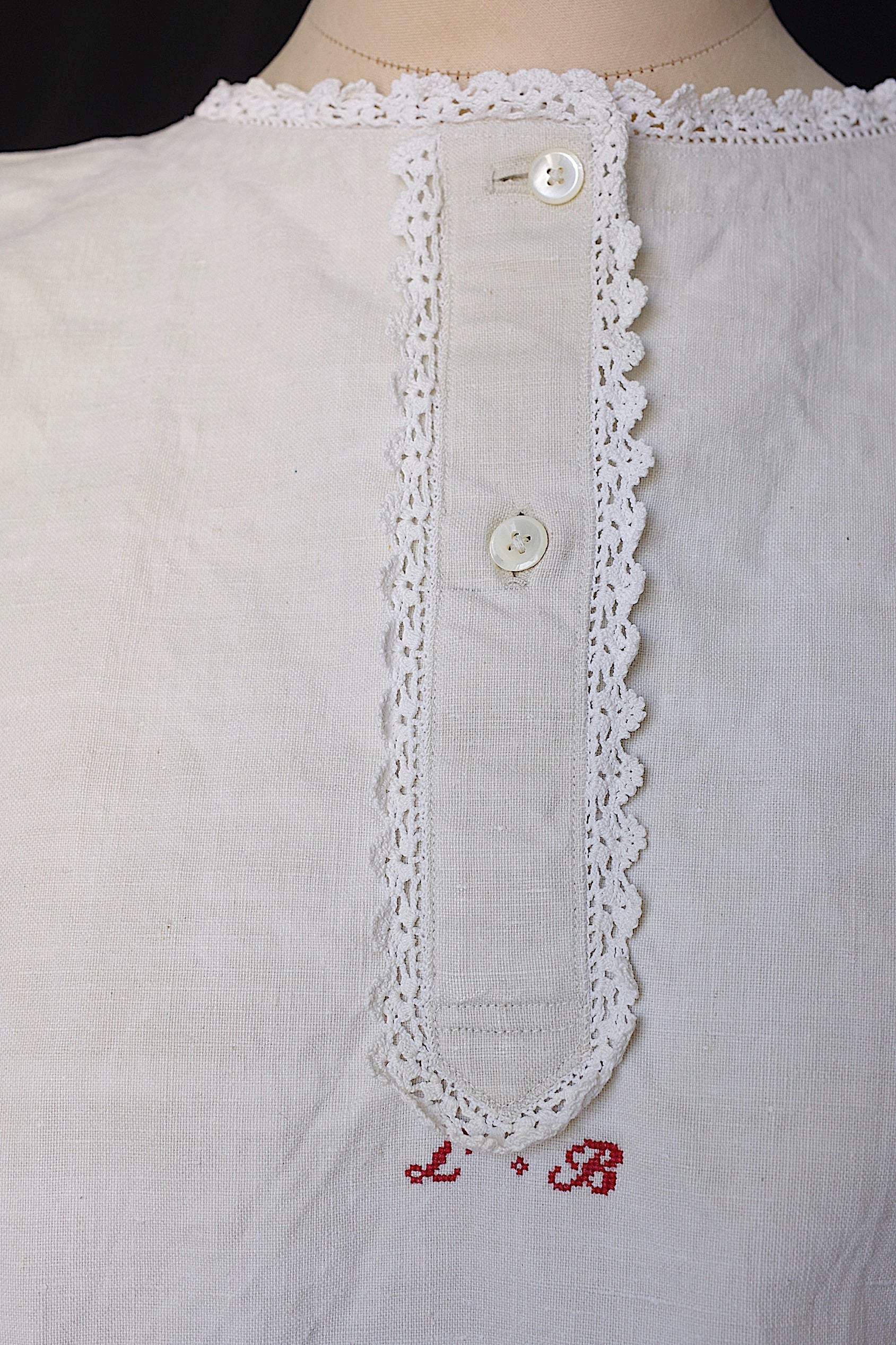アンティークワンピース　vêtement antique dress リネン