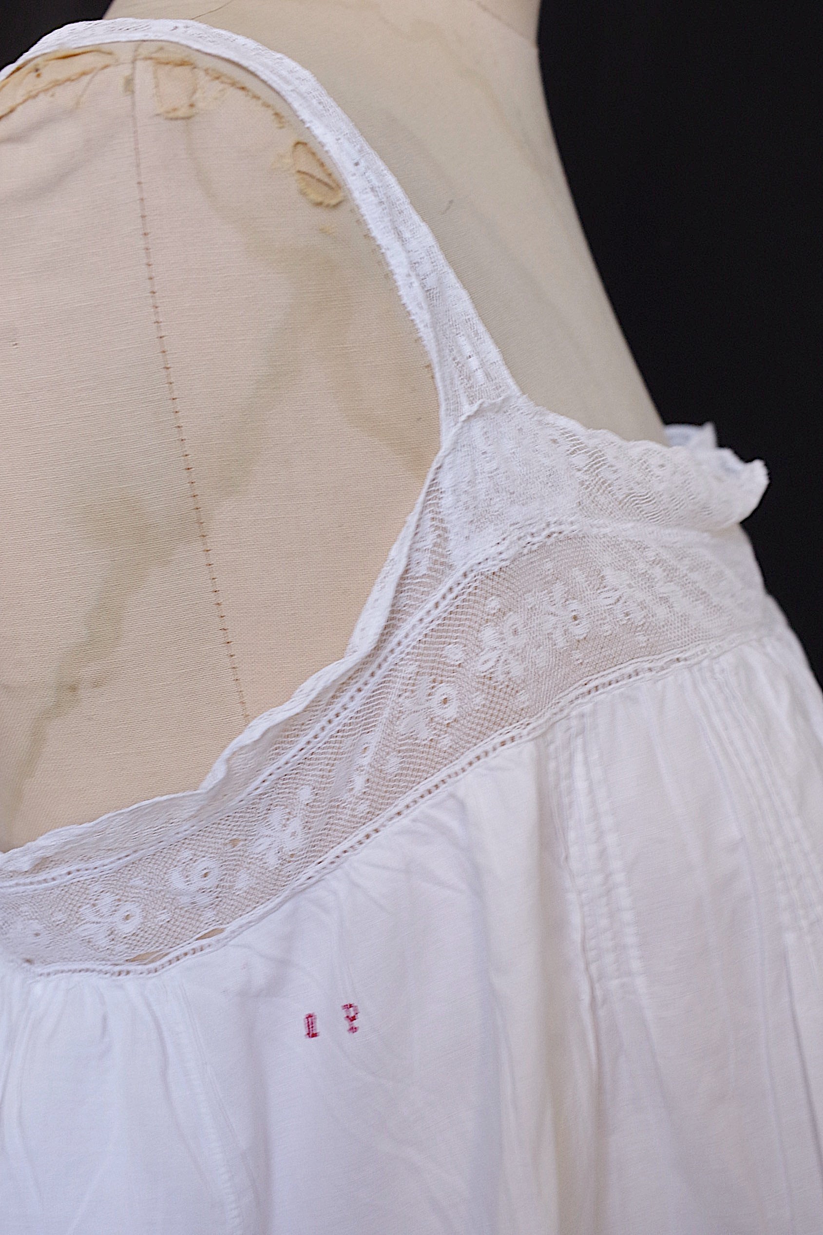 アンティークワンピース　vêtement antique dress コットン＋レース