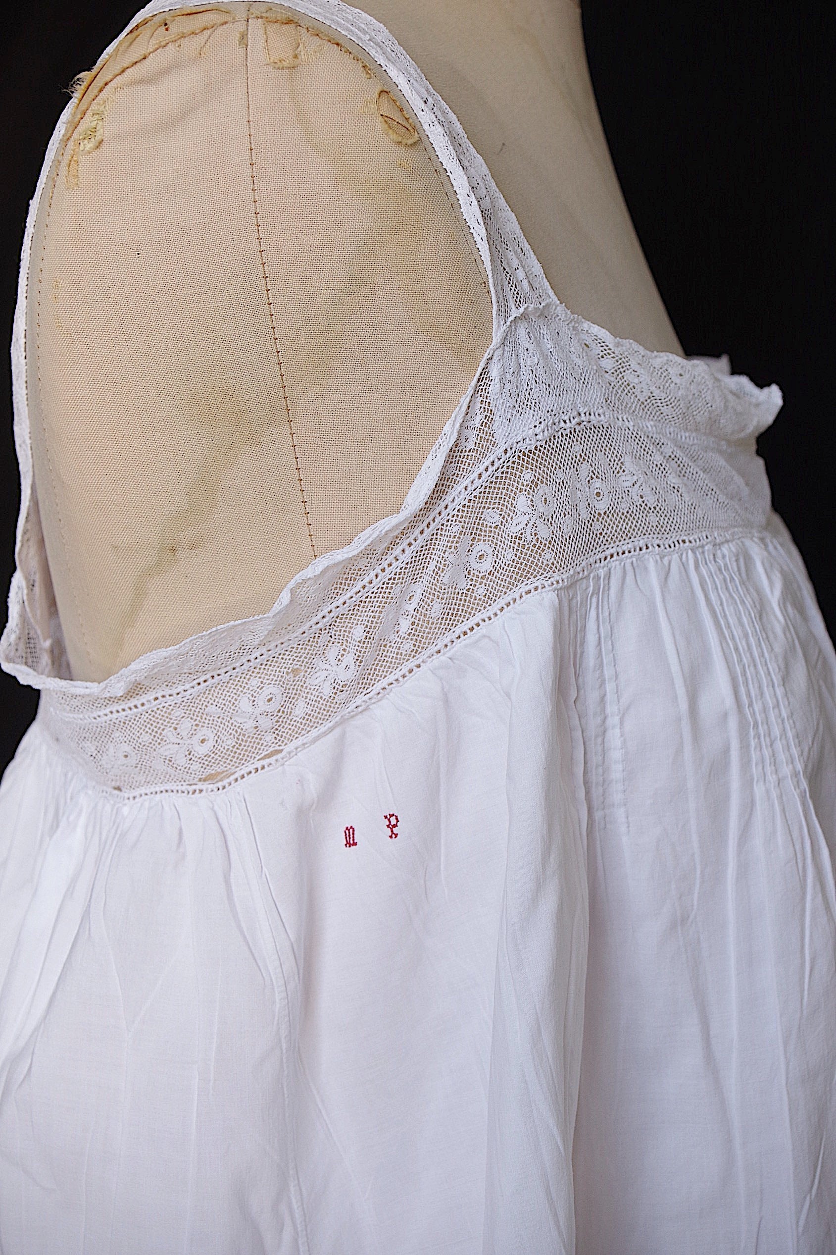 アンティークワンピース　vêtement antique dress コットン＋レース