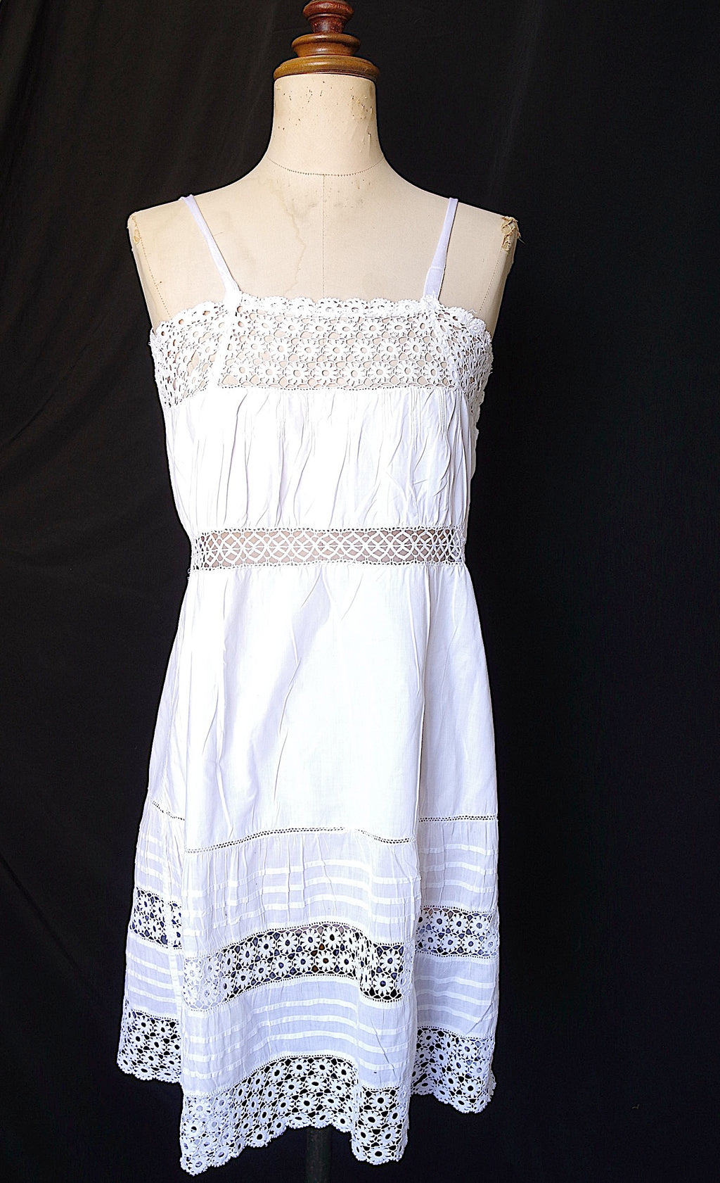 アンティークワンピース　vêtement antique dress コットン＋クロシェ