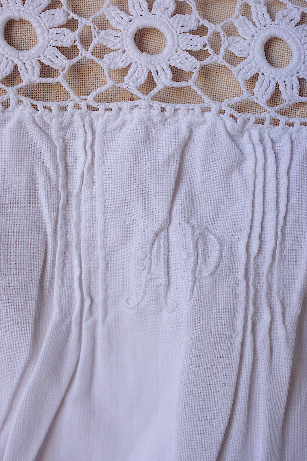 アンティークワンピース　vêtement antique dress コットン＋クロシェ