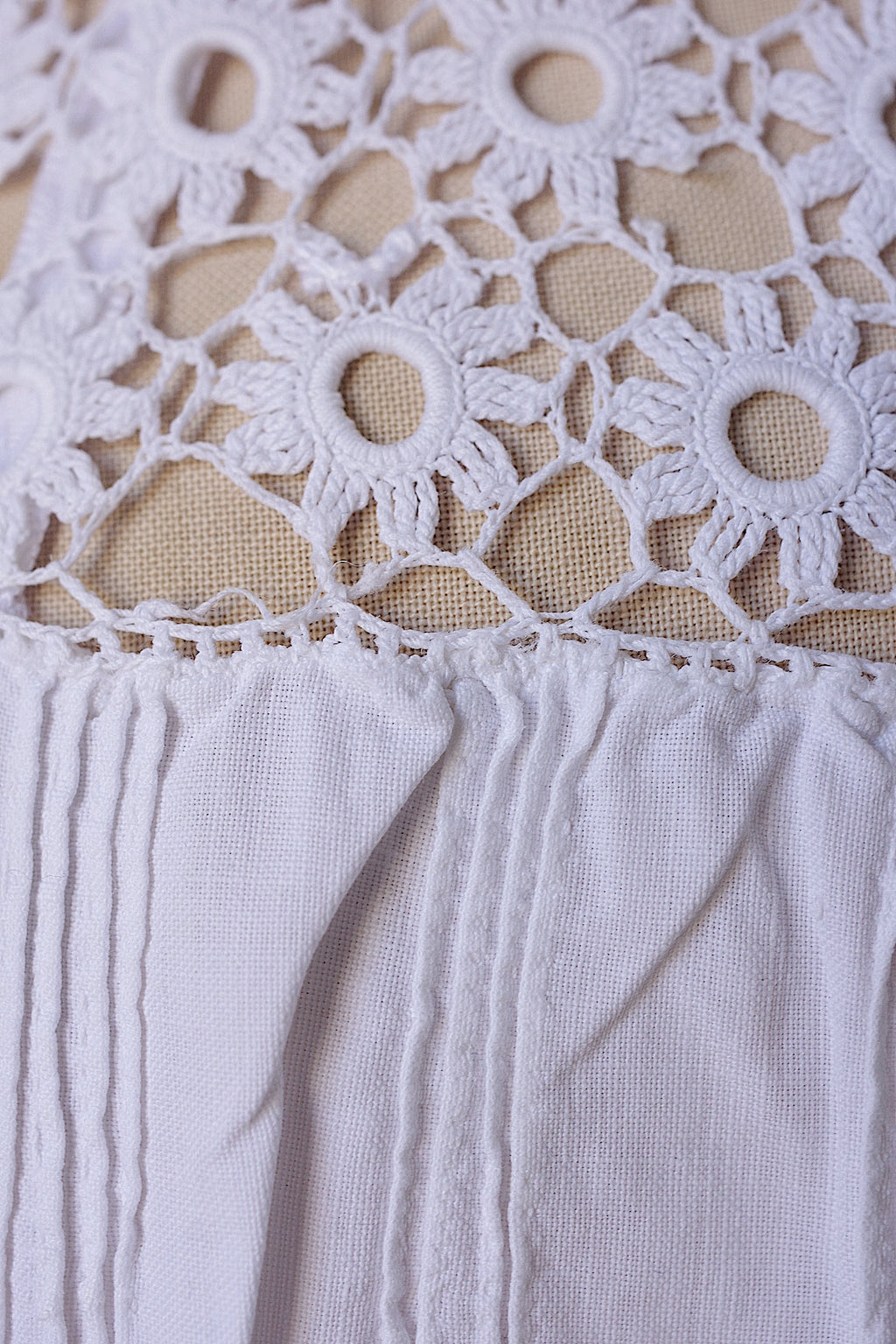 アンティークワンピース　vêtement antique dress コットン＋クロシェ