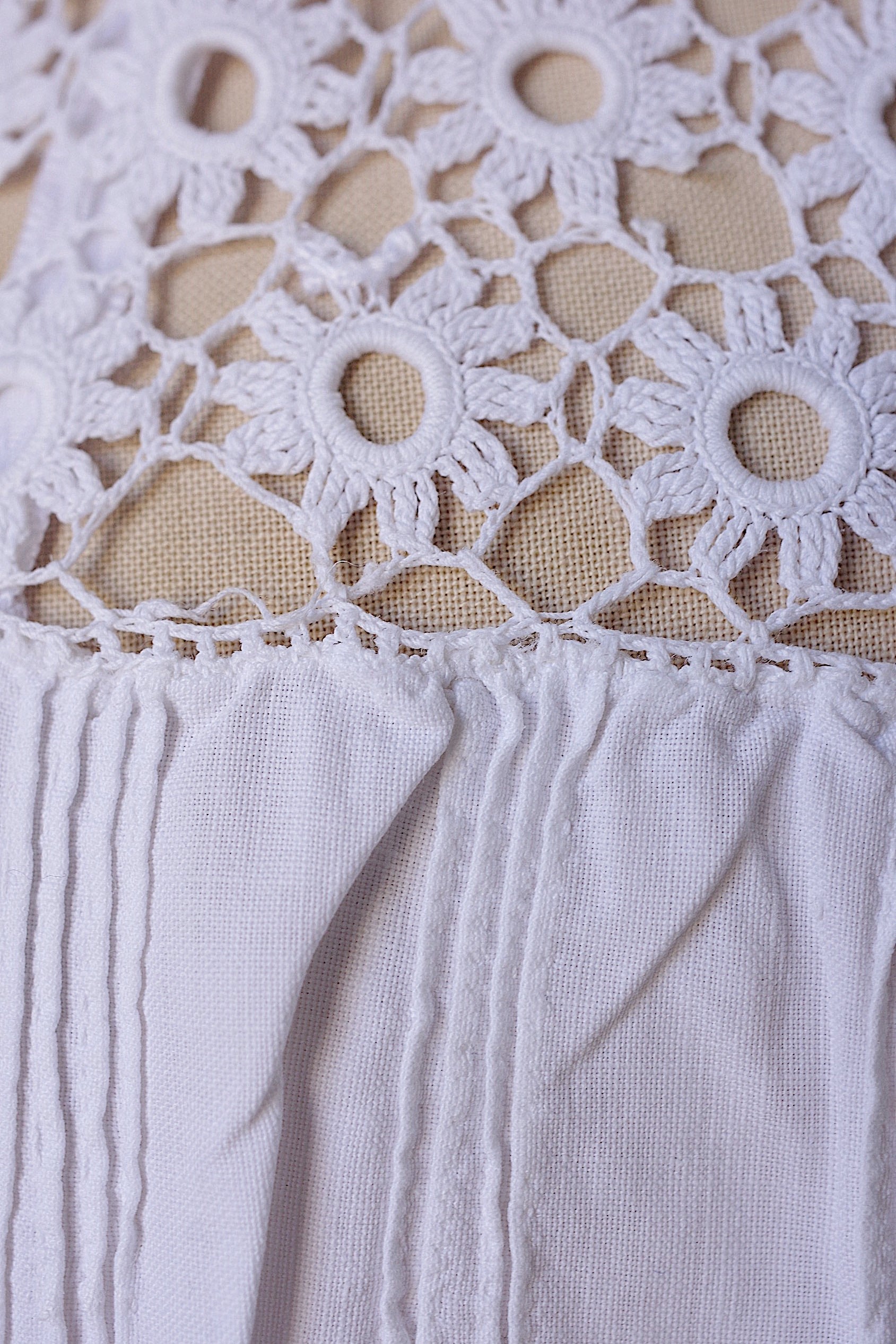 アンティークワンピース　vêtement antique dress コットン＋クロシェ