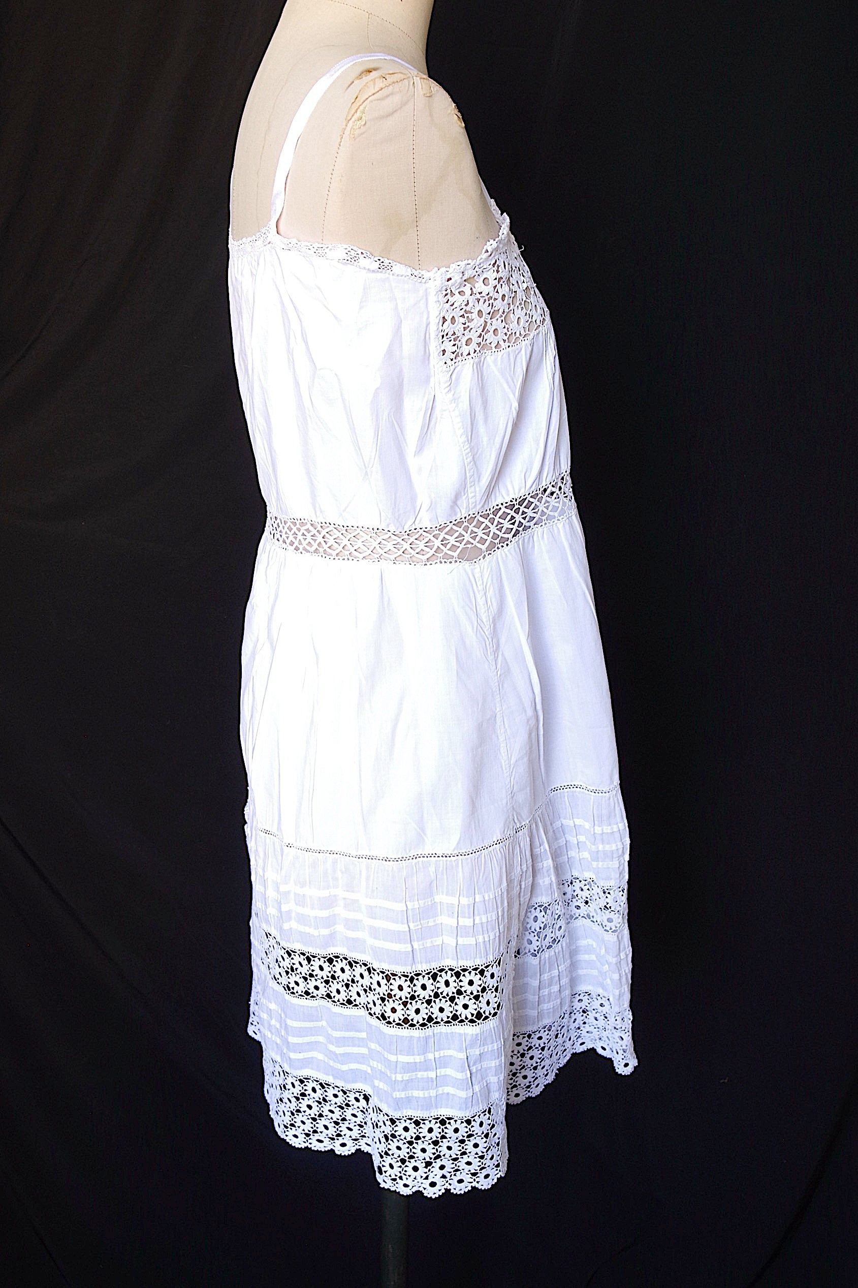 アンティークワンピース　vêtement antique dress コットン＋クロシェ