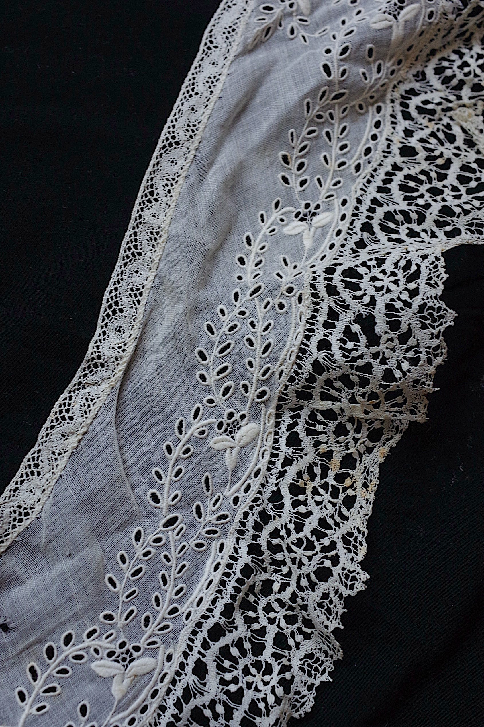 アンティークレース dentelle ancienne 小さな襟lots1