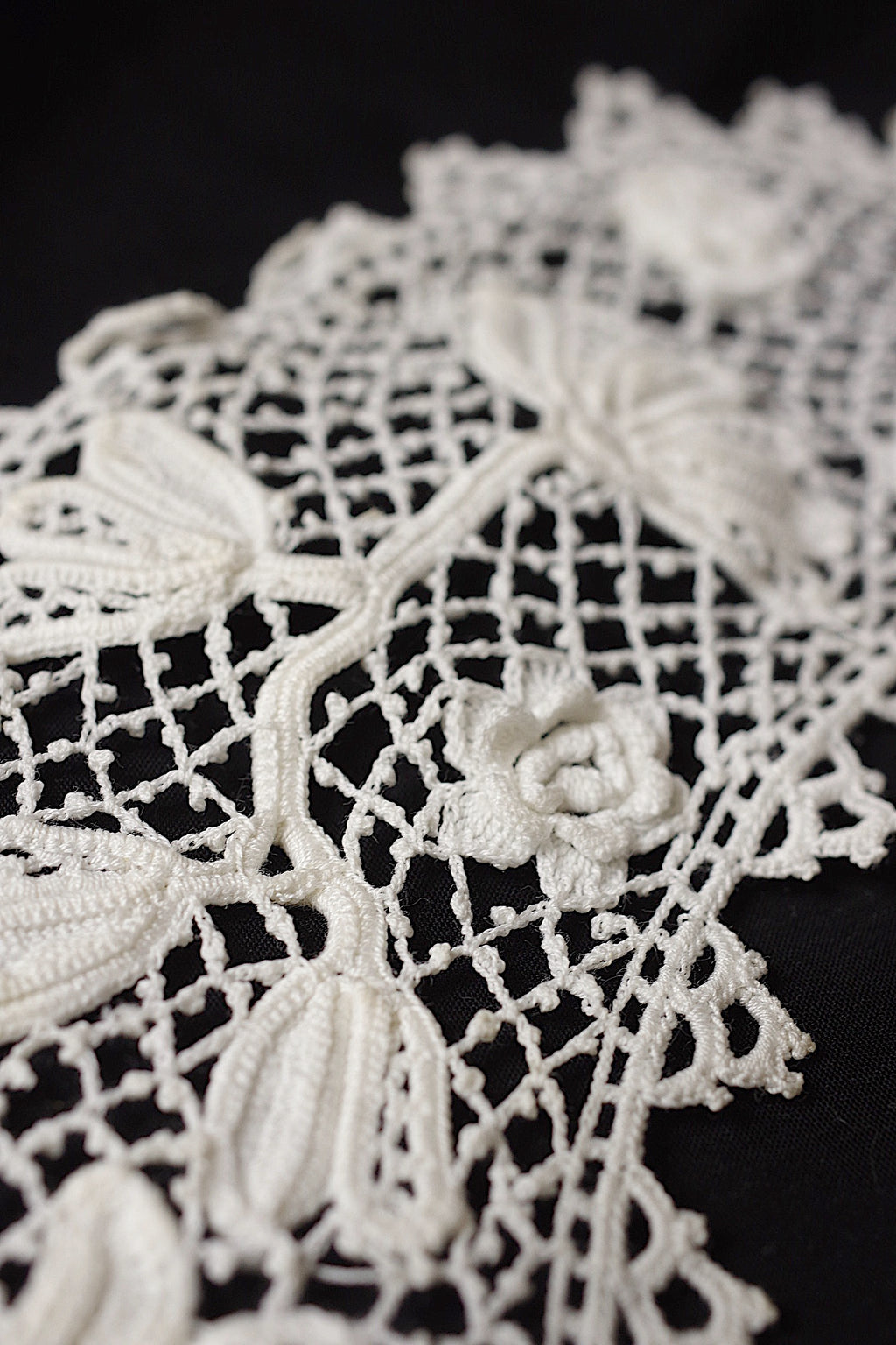 アンティークレース dentelle ancienne 小さな襟2つ