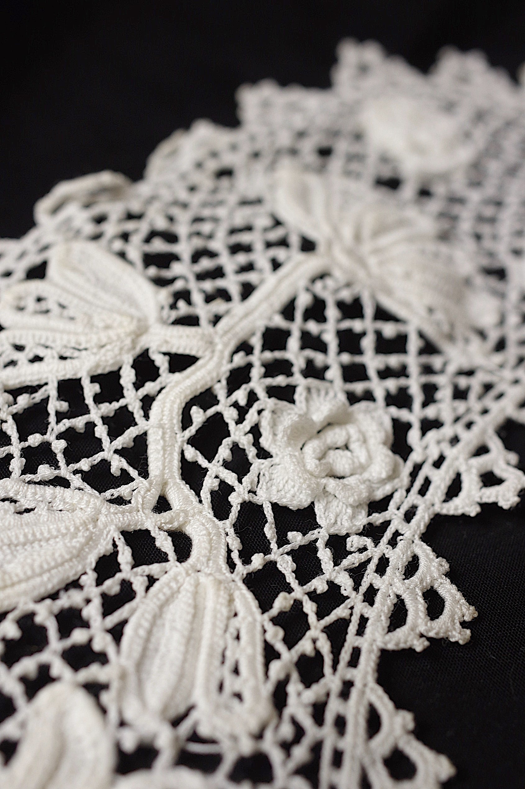アンティークレース dentelle ancienne 小さな襟2つ