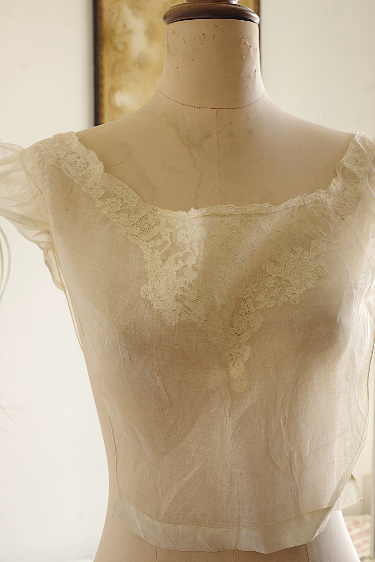 アンティークレース dentelle ancienne 刺繍　plastron