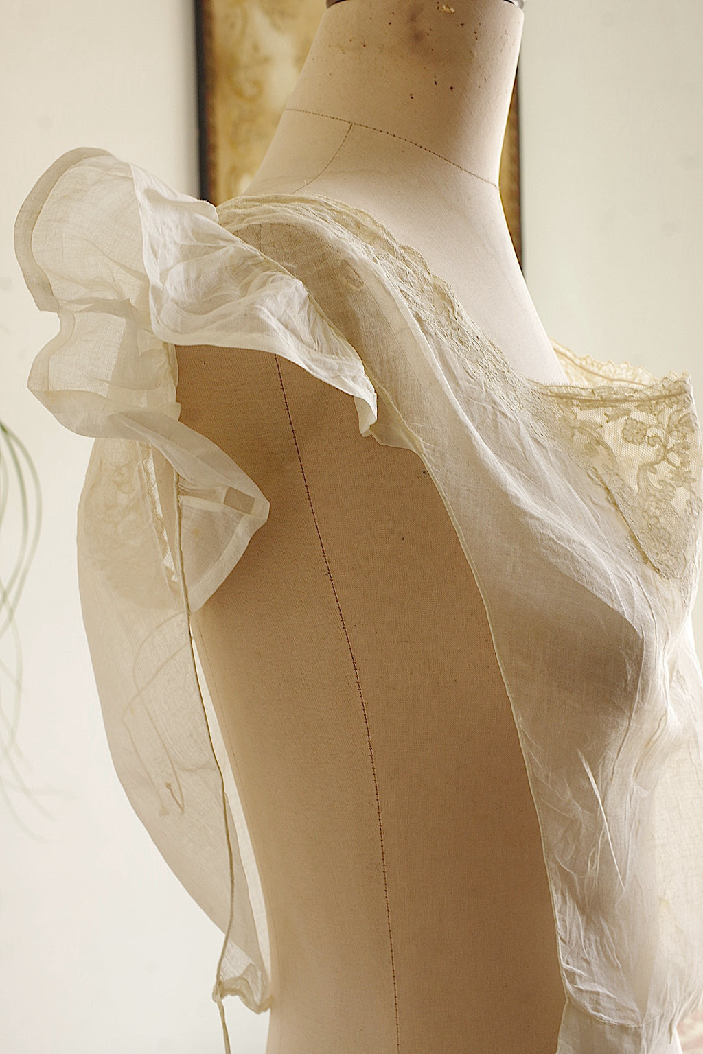 アンティークレース dentelle ancienne 刺繍　plastron