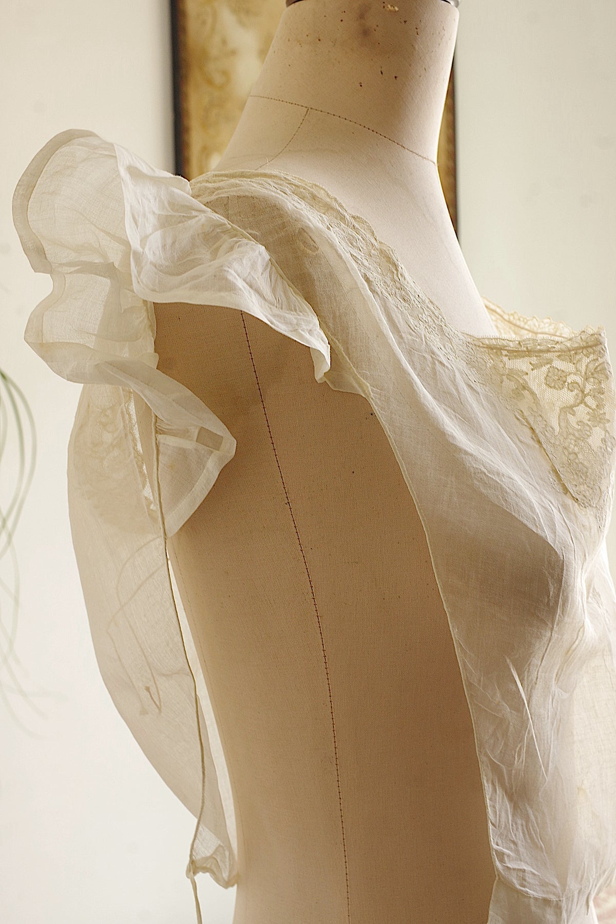 アンティークレース dentelle ancienne 刺繍　plastron