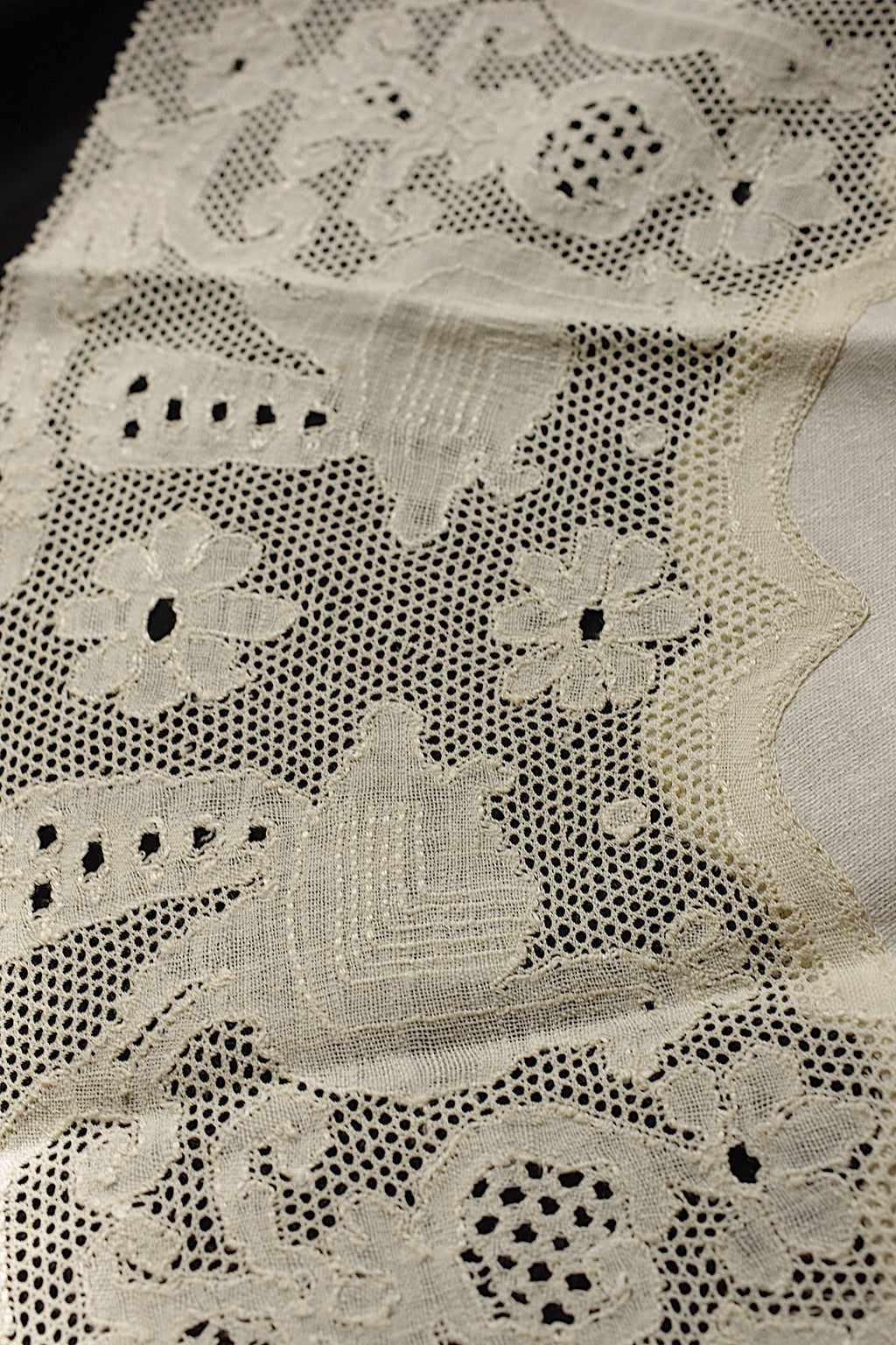 Antique lace tablecloth antique household linen ⚪︎2