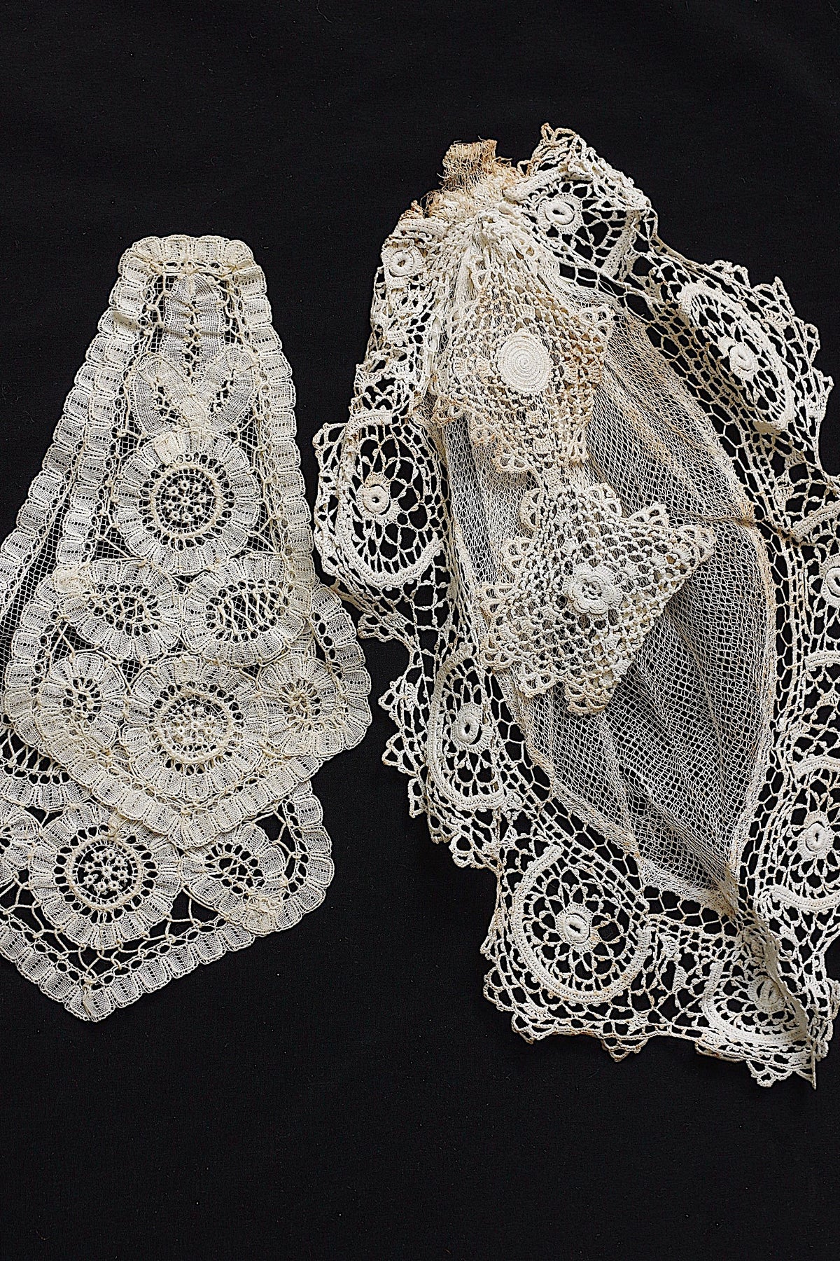 アンティークレース dentelle ancienne ジャボ2つ