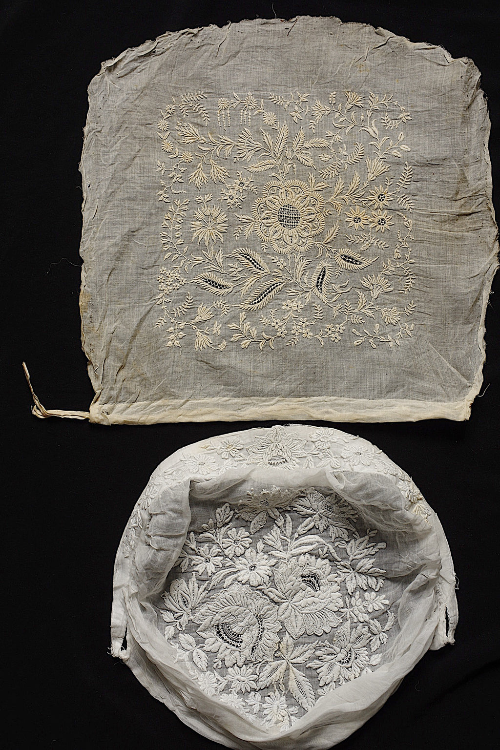 アンティークレース dentelle ancienne モチーフ 刺繍 ハギレ2