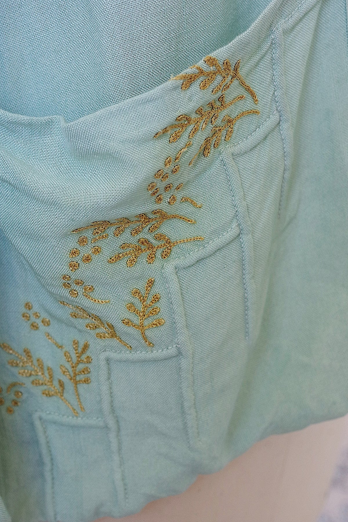 ヴィンテージブラウス vêtement vintage ミントグリーン 4