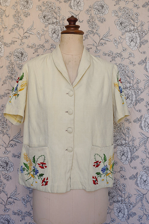 ヴィンテージブラウス vêtement vintage ecru