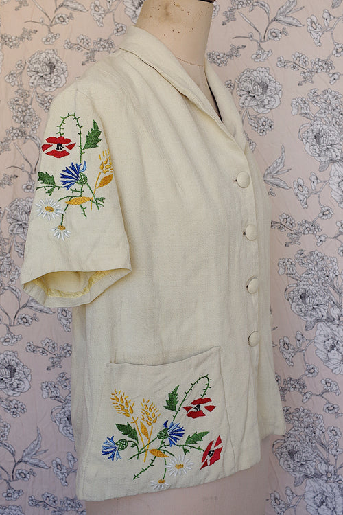 ヴィンテージブラウス vêtement vintage ecru 2