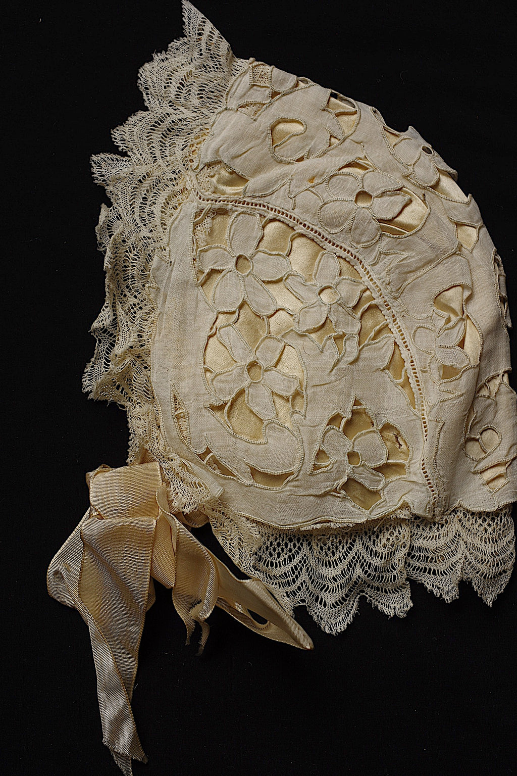 アンティークレース dentelle ancienne ボネ bebe用