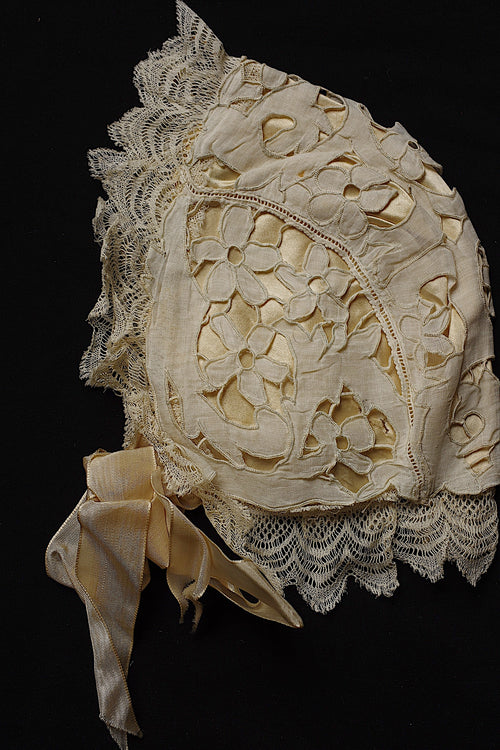 アンティークレース dentelle ancienne ボネ bebe用
