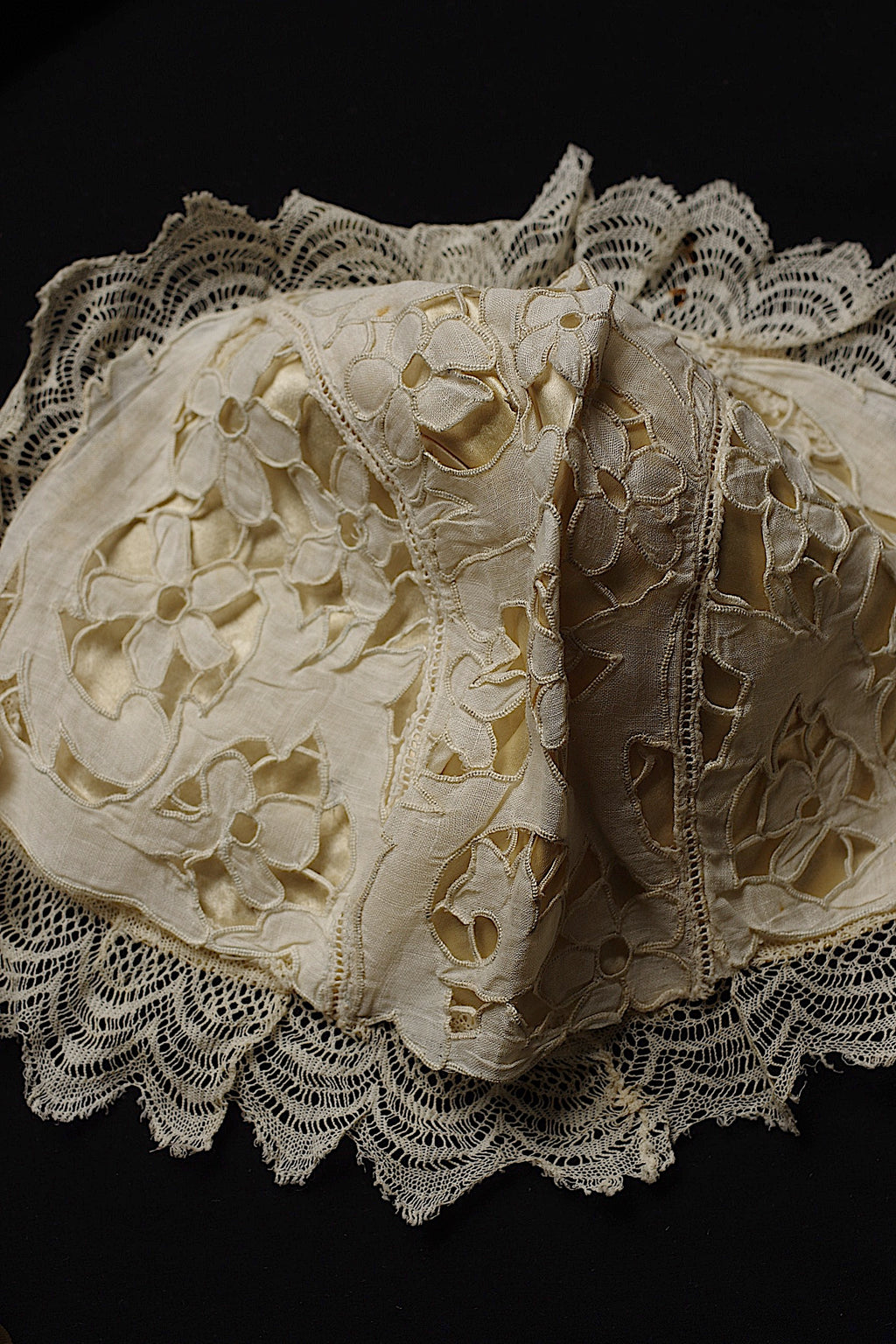 アンティークレース dentelle ancienne ボネ bebe用 5